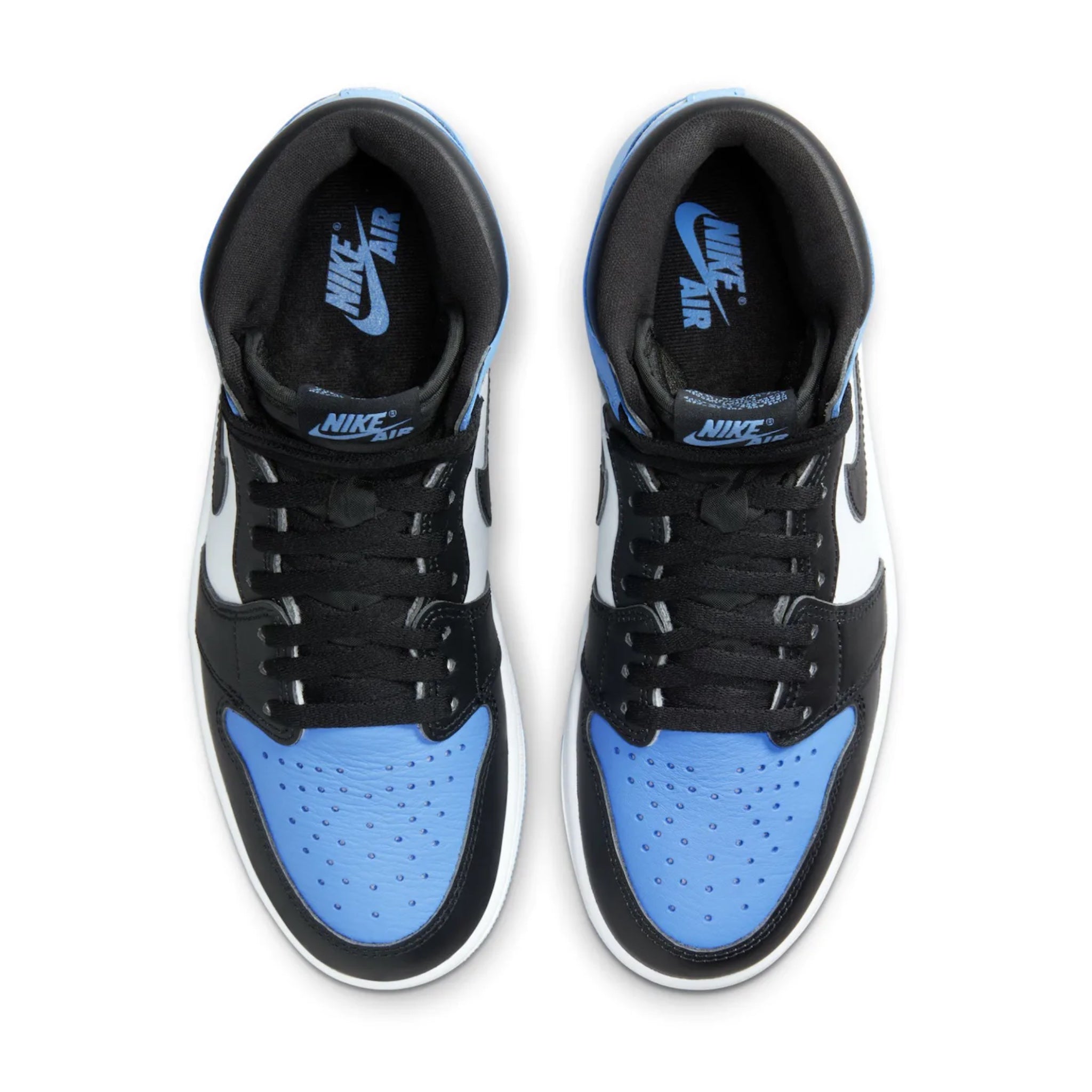 Air Jordan 1 Retro High OG UNC Toe Sneakers - University Blue, Black & White Colorway - Men's Basketball Shoes for Casual Wear & Street Style