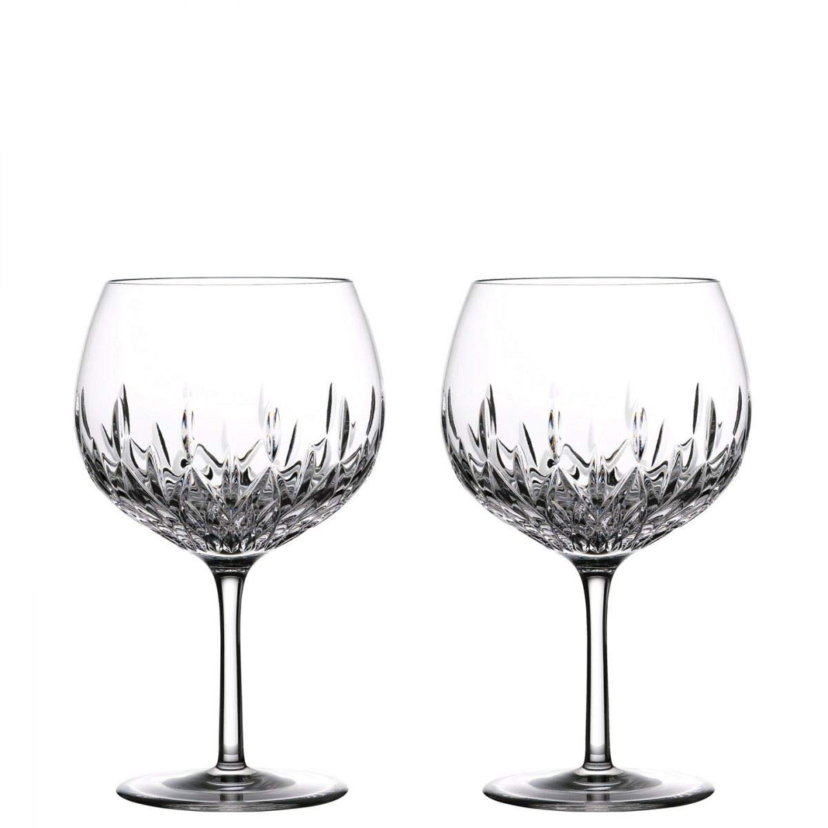 Premium Waterford Crystal Lismore Balloon Gin Glasses - Set of 2 Elegant Crystal Tumbler for Gin Cocktails, Whiskey & Brandy - Perfect for Home Bar, Dinner Parties & Gift Giving
