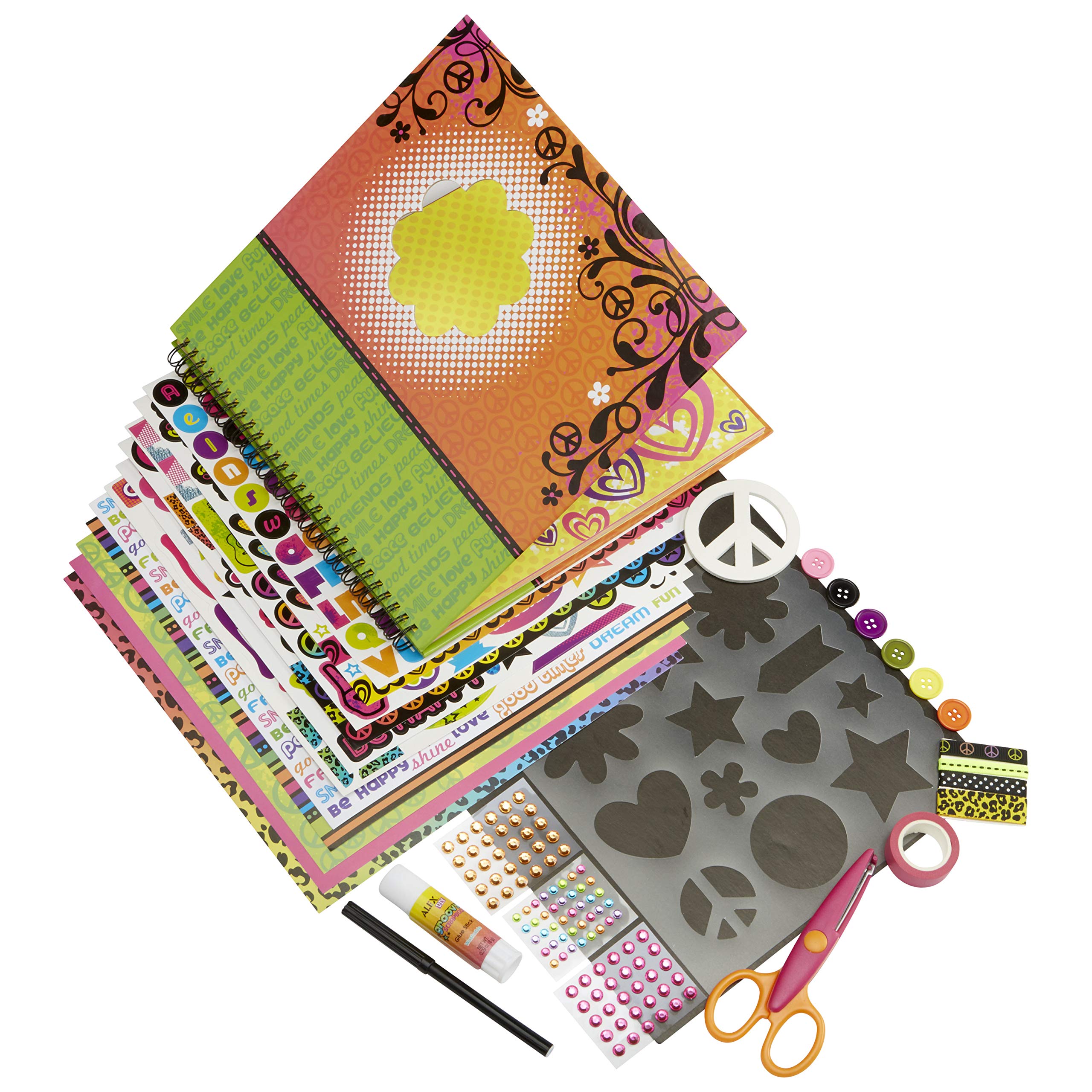 Alex Craft Groovy Scrapbook Kit - 48 Pages Creative Art Activity for Kids Ages 6+, Fun & Easy DIY Craft Project for Children's Imagination Development - Perfect for Birthday Gifts, School Projects & Family Bonding Time
