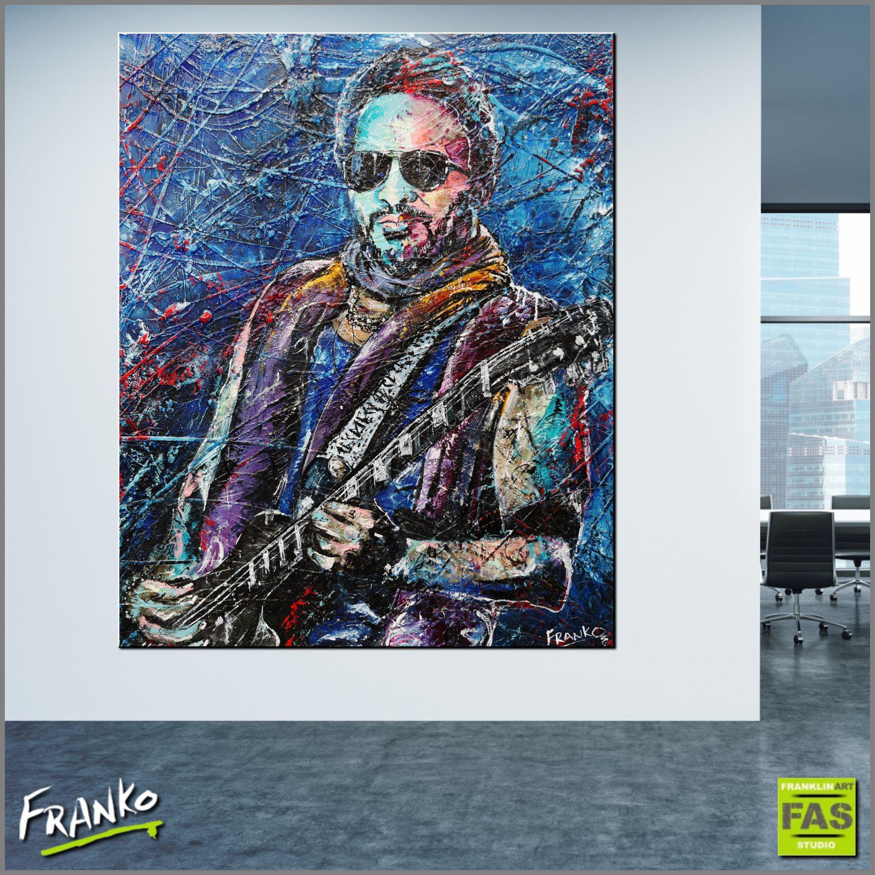 120cm x 150cm Abstract Realism Lenny Kravitz Inspired Canvas Painting - Large Wall Art for Living Room, Bedroom & Office Decor