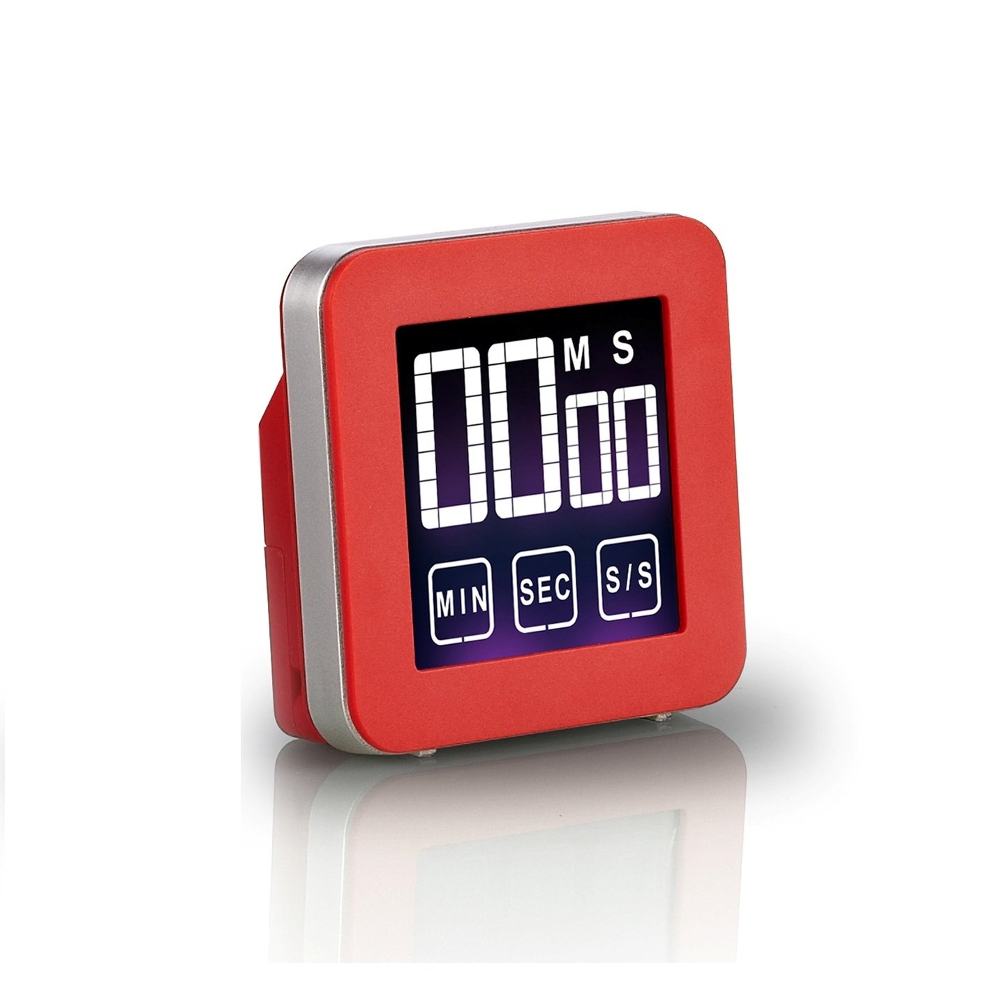 Cook N Home Touch Screen Digital Kitchen Timer - 2 Pack (Red & White) for Baking, Cooking, Fitness & Study - Countdown & Alarm Function