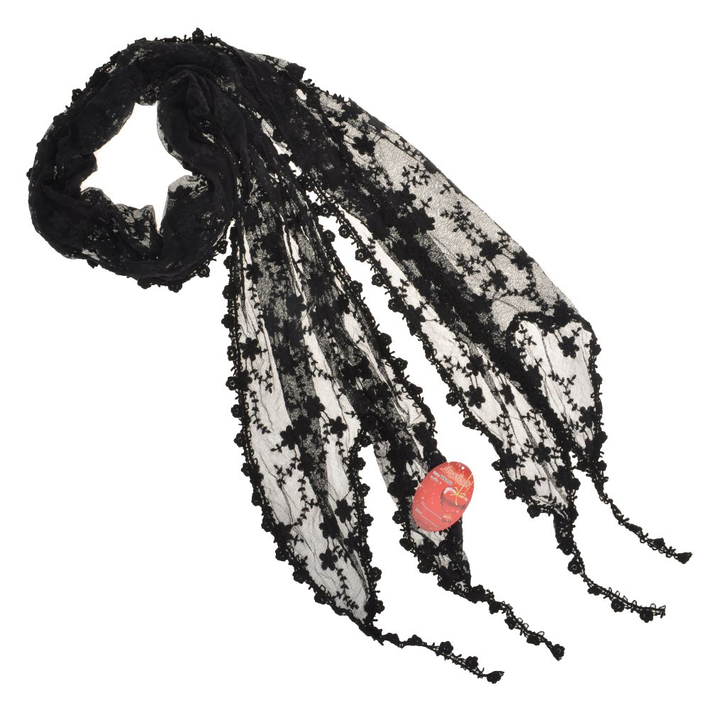 Angelina Fashion Embroidered Mesh Scarf - Elegant Lace Shawl Wrap for Women | Perfect for Weddings, Parties & Evening Events