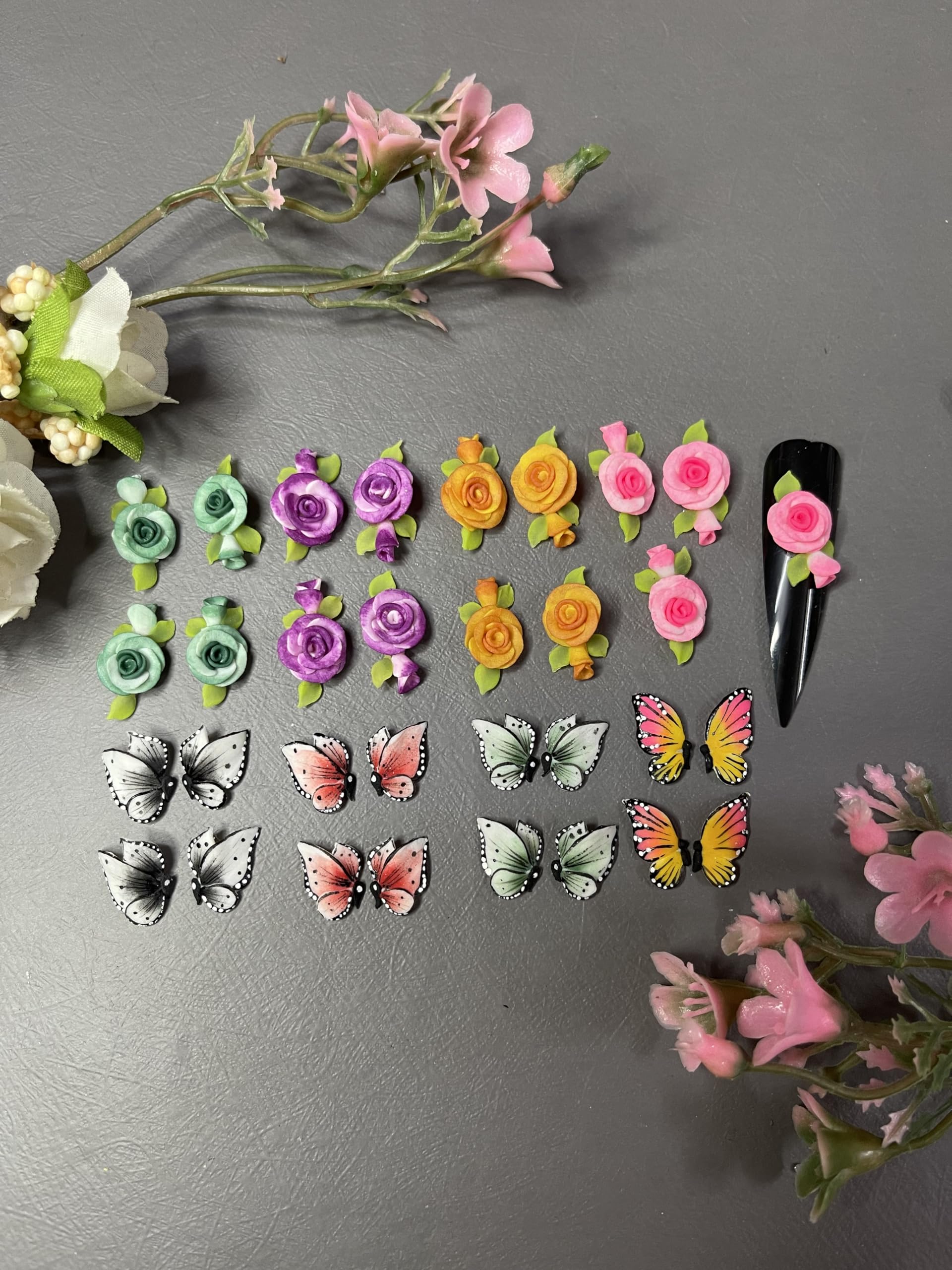100Pcs Handmade 3D Acrylic Nail Art Flowers Set - White Artificial Floral Decorations for DIY Nail Designs, Manicure Salon Supplies & Home Crafts (Box5#-100PCs) | Perfect for Bridal Nails, Party Looks, Gel Polish Extensions & Creative Gift Ideas