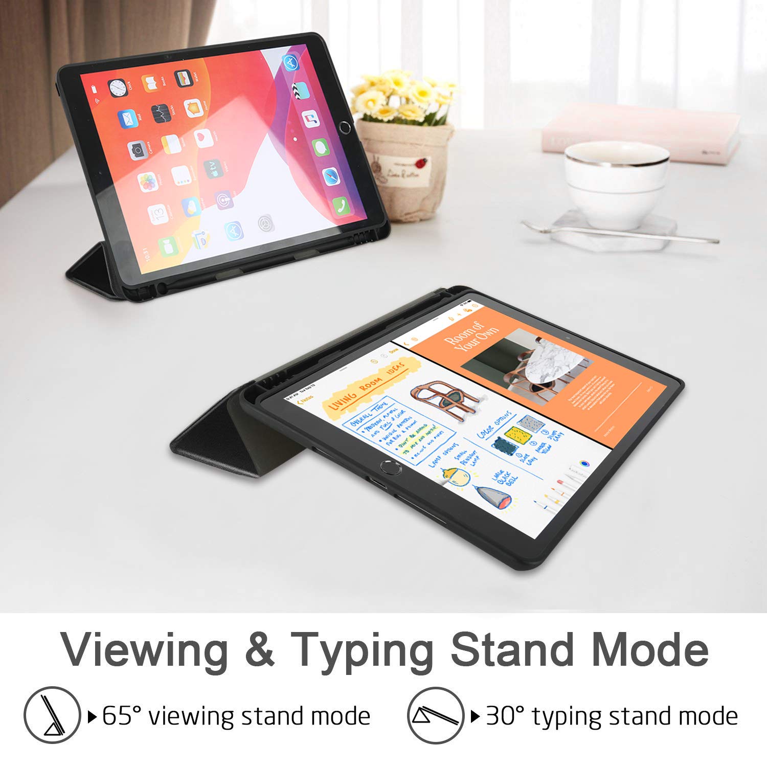 HiSpace Slim Shockproof iPad Case with Pencil Holder - Compatible with iPad 9th/8th/7th Gen 10.2