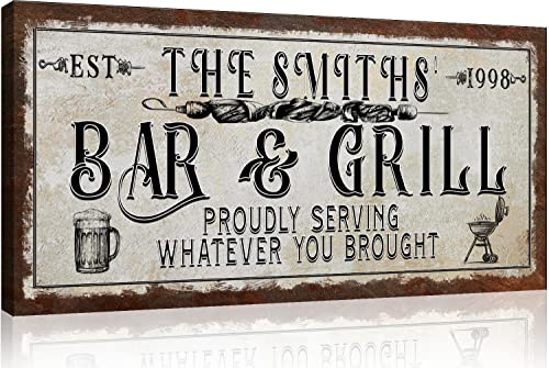 Rustic Bar & Grill Hook on Cloth with 1 Beer Mug and Griller