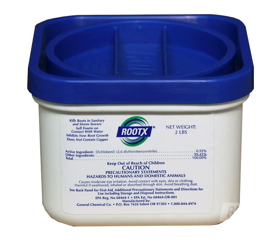RootX - 2 LB. JAR Foaming Root Killer for Sewer Lines & Septic Systems | Professional Drain Cleaner for Tree Root Removal | Prevents Clogs & Backups in Pipes