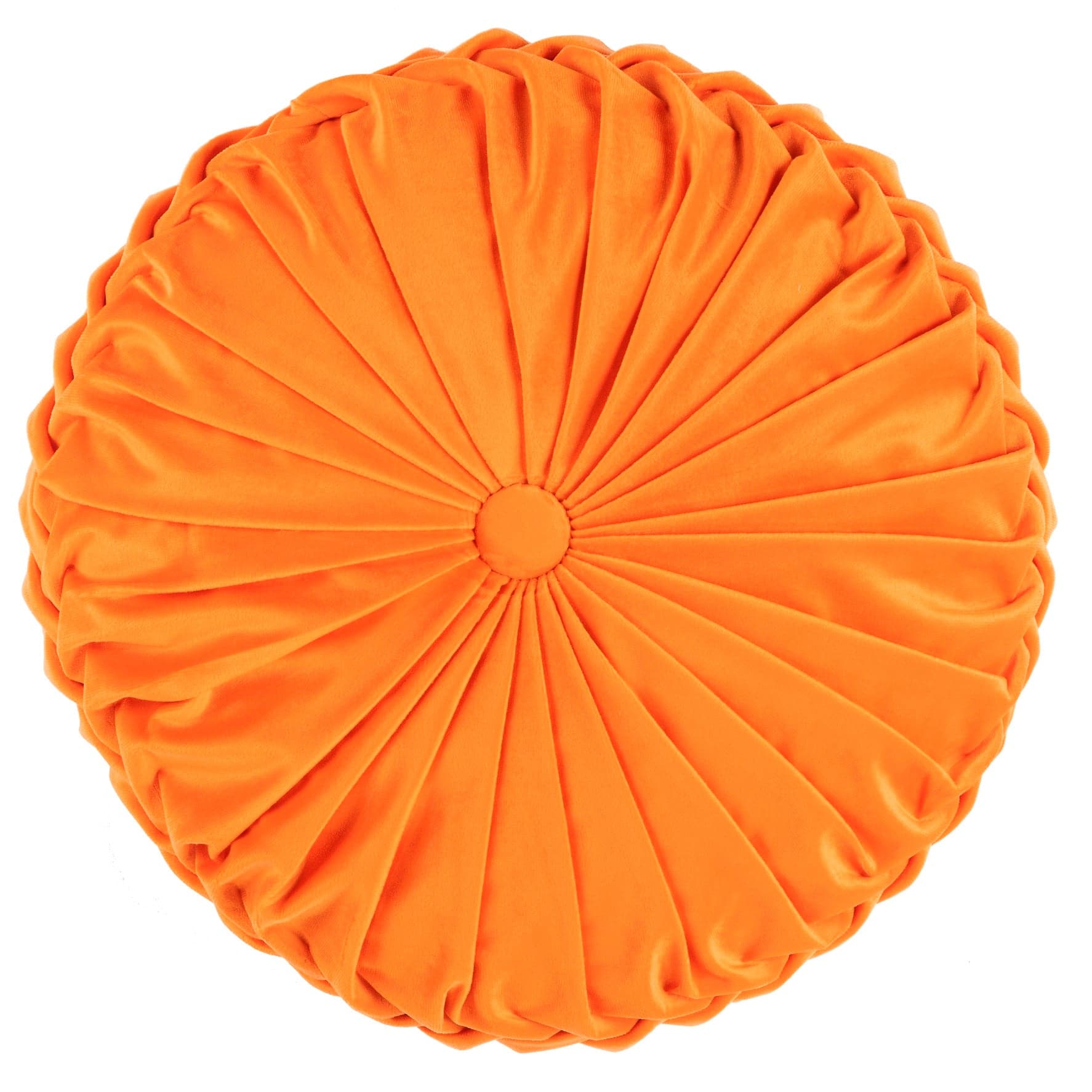 Round Pleated Soft Velvet Throw Pillow - Elegant Home Decor for Sofa, Bed & Couch - Cozy Accent Pillow for Living Room, Bedroom & Nursery