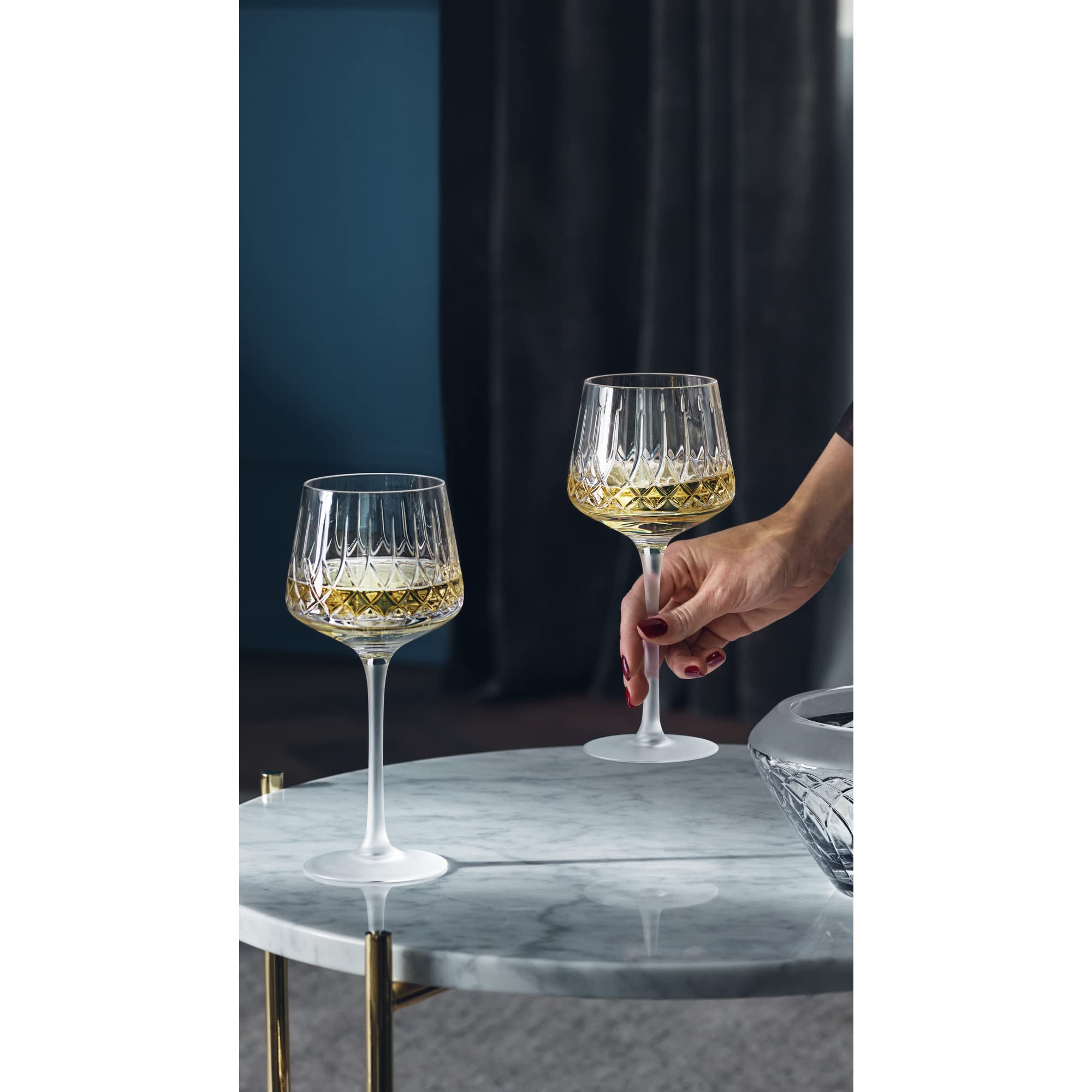 Waterford Lismore Arcus Wine Glasses Set of 2 - Premium Crystal Stemware for Red & White Wine - Perfect for Dinner Parties, Weddings & Gifts