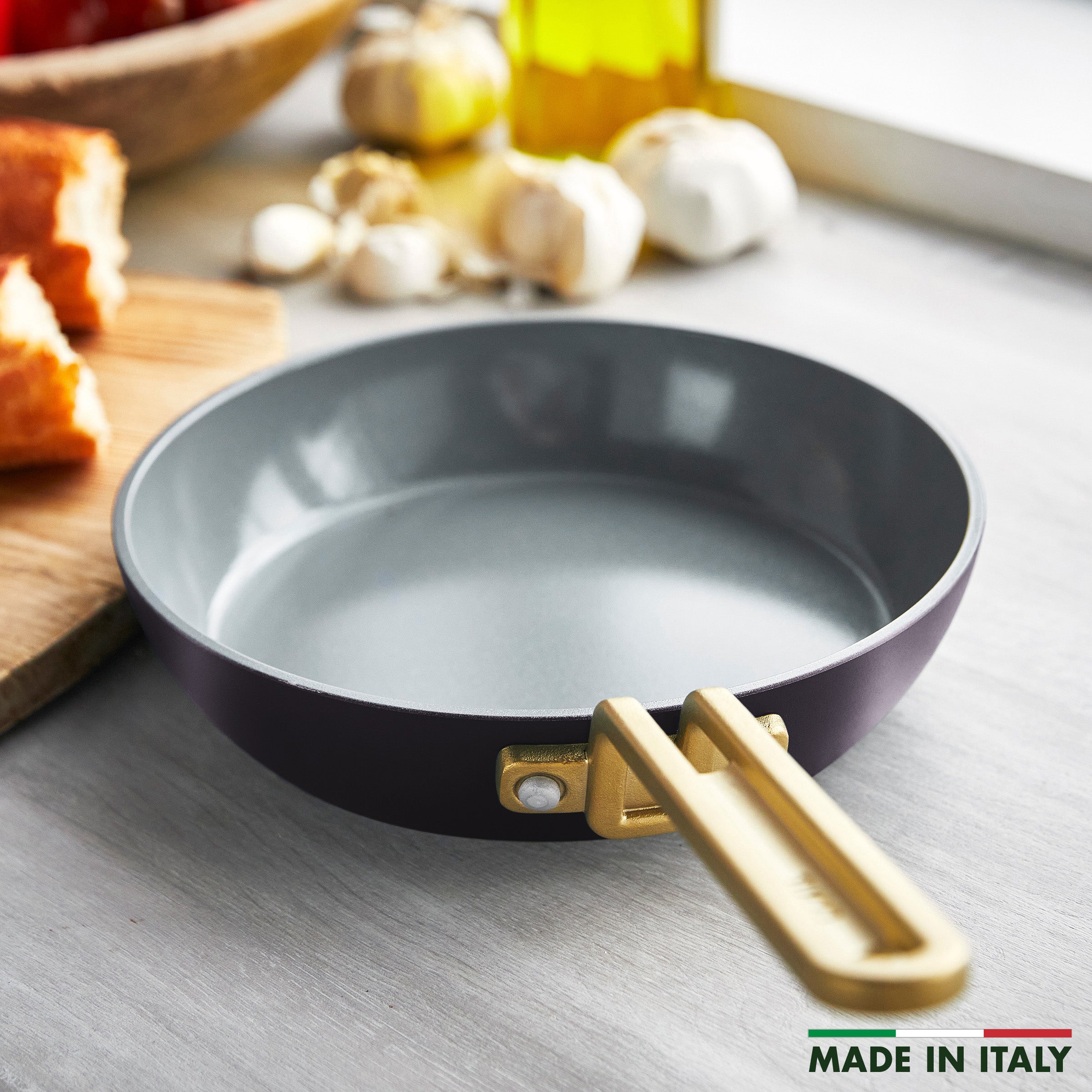 Stanley Tucci™ Ceramic Nonstick 3-Piece Mini Cookware Set | Calabrian Fig Design | Perfect for Small Kitchens, Dorms & RV Cooking