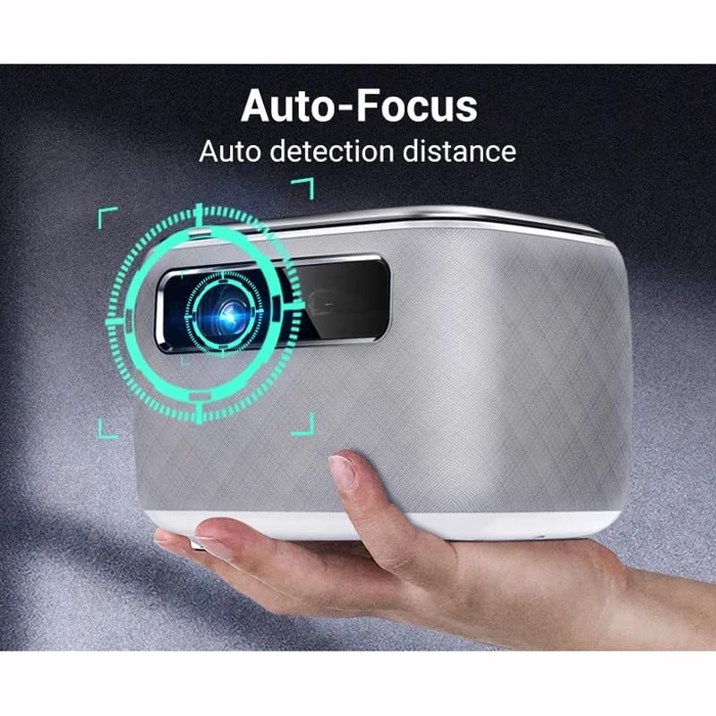 VVHUDA Portable LED DLP Outdoor Home Theater Projector - 4K 1080P Smart Screen Projector with DLP Technology | Perfect for Backyard Movie Nights, Home Cinema & Outdoor Entertainment (Includes Small Gift)