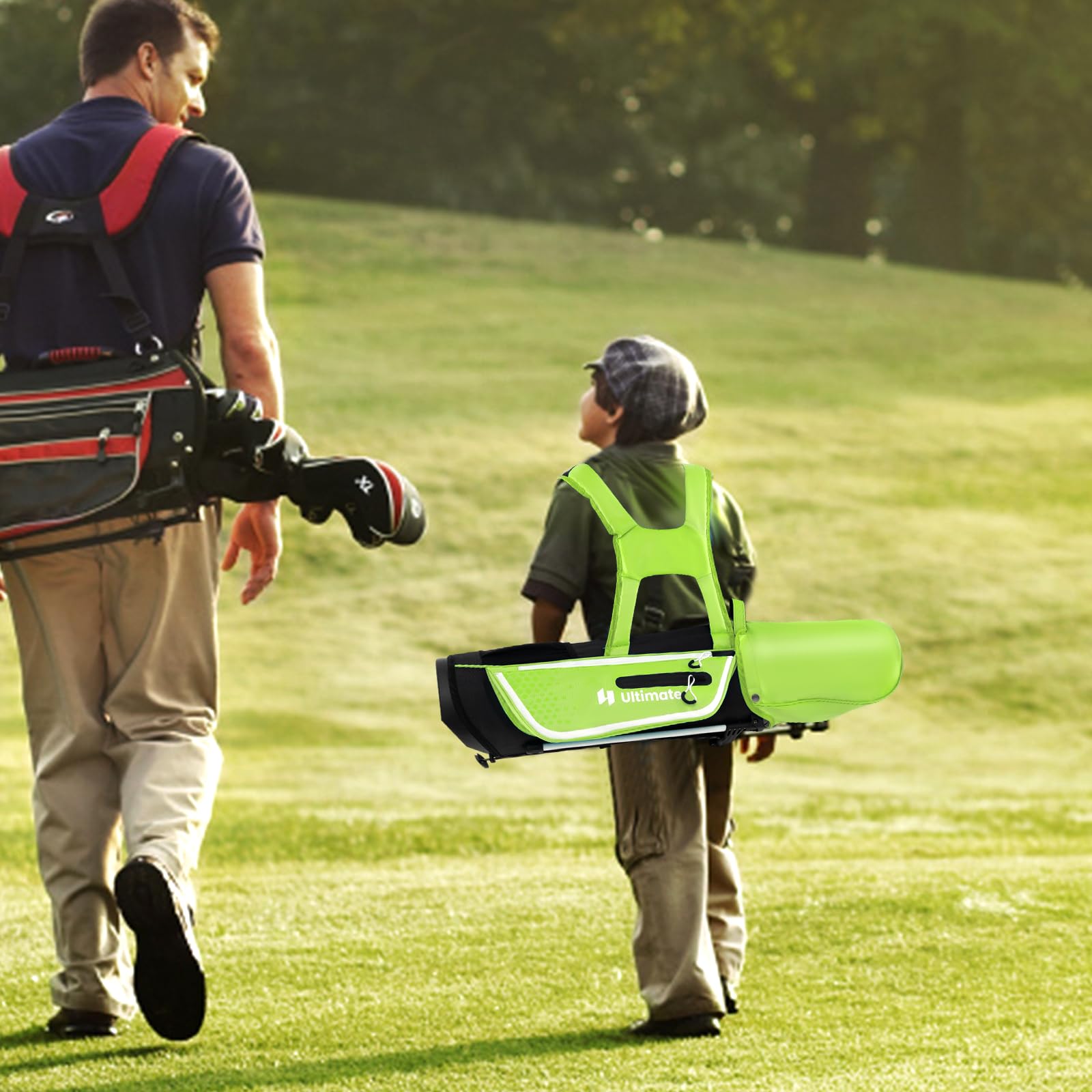 **Goplus Junior Complete Golf Club Set for Kids Ages 5-13 - Right Hand Golf Clubs with Stand Bag, Rain Hood - Perfect for Boys & Girls Learning Golf at Home, Driving Range, or Course**