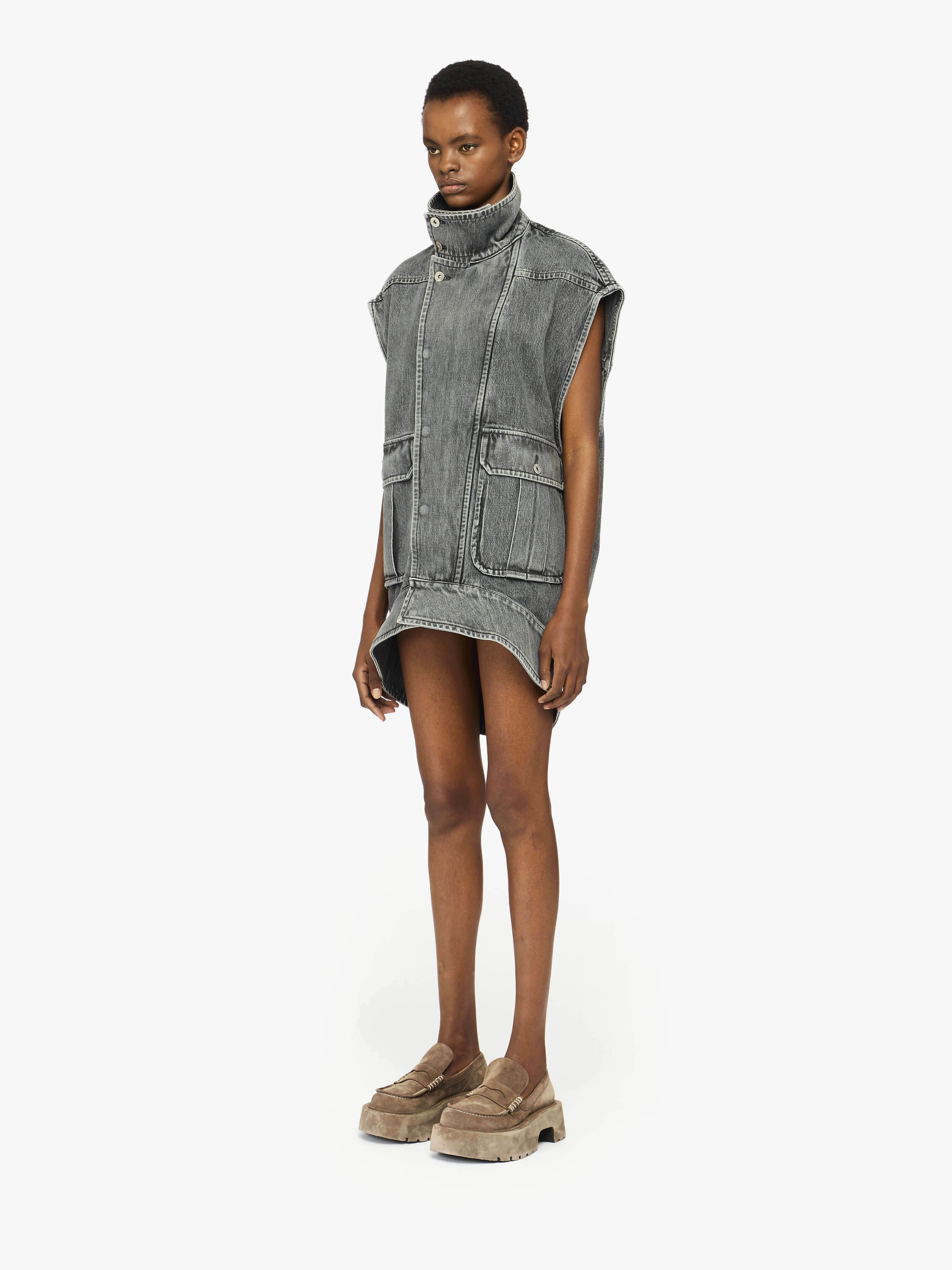 Oversized Sleeveless High Neck Jacket for Women - Chic Open Front Long Vest - Perfect for Office, Layering & Casual Outfits