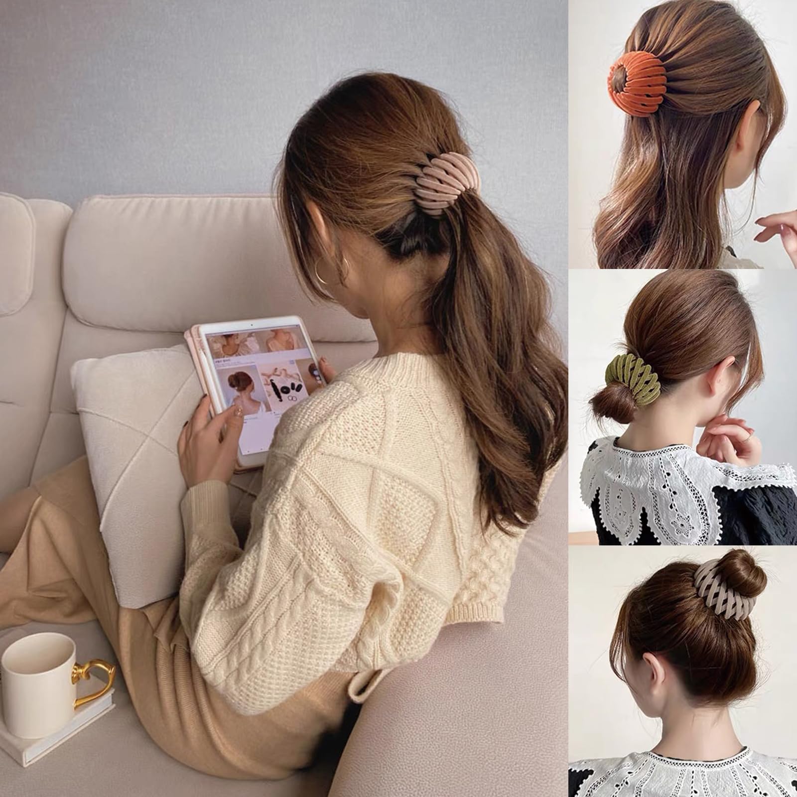 7PCS Women's Hair Clips & Bun Holders for Styling & Parties