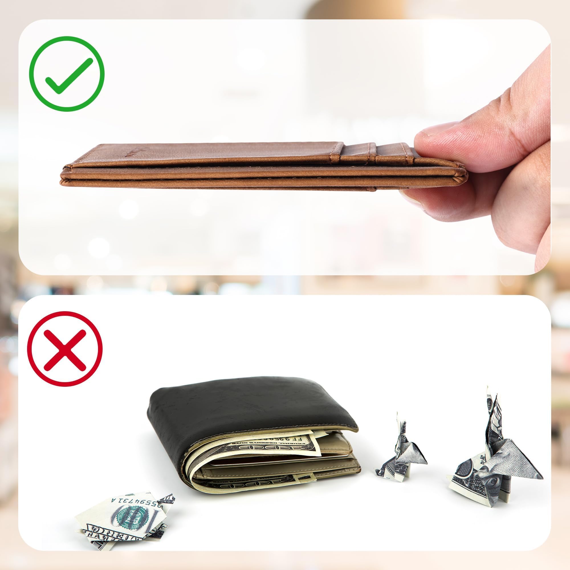 Slim RFID Blocking Wallet for Men - Minimalist Front Pocket Credit Card Holder - Perfect for Travel, Business & Everyday Use