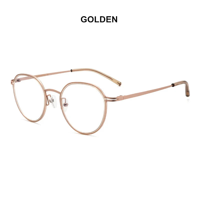 Aimee Unisex Full Rim Round Titanium Acetate Eyeglasses 6007 - Lightweight Durable Frame for Men & Women - Perfect for Reading, Working & Everyday Wear