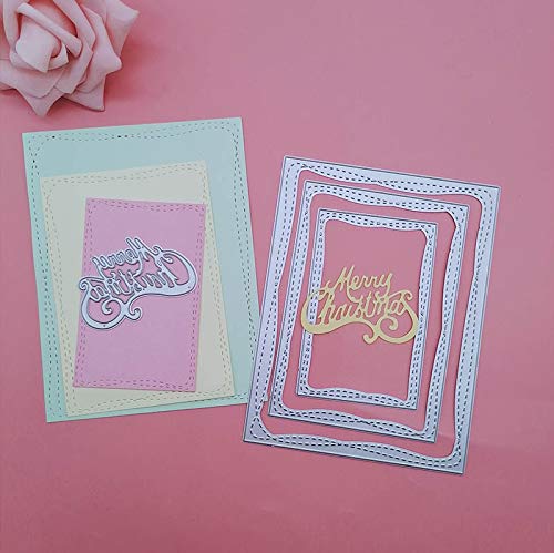 Snowflake Dies for Card Making - Rectangle Stitched Nesting Wonky Metal Cutting Dies for MerryCutter - DIY Scrapbooking, Holiday Cards, Christmas Greetings, Gift Tags & Home Decor Crafts