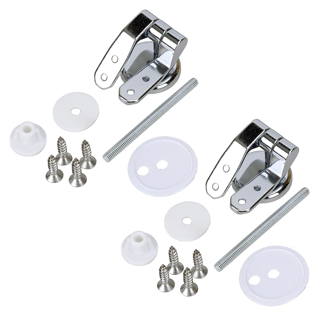 Stainless Steel Toilet Seat Hinges with Screws & Bolts - Durable Zinc Alloy Bathroom Hardware Replacement - Perfect for Home, Hotel & Commercial Restroom Upgrades