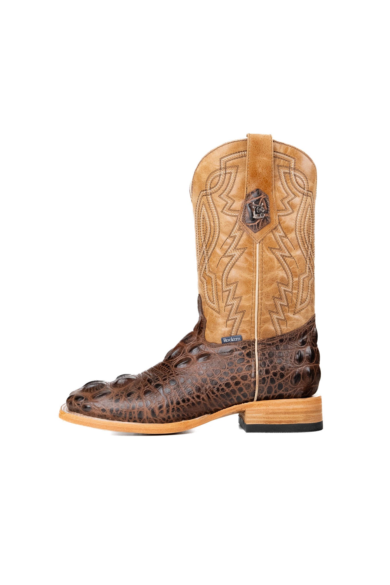 Renegade Giant Alligator Square Toe Cowboy Boots for Men - Western Style Leather Riding Boots with Exotic Skin Texture | Perfect for Rodeo, Country Dancing & Outdoor Adventures