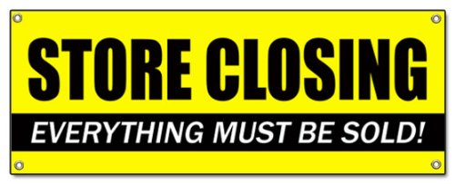 72 Inch Store Closing Banner Sign - Large Clearance Sale Sign for Business Liquidation & Going Out of Business - Perfect for Retail Stores, Shops & Mall Displays