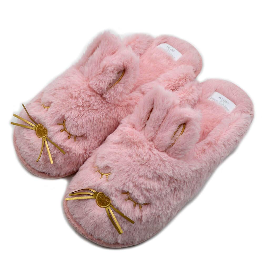 Kathyland Women's Bunny Slippers - Soft Fuzzy Rabbit House Shoes with Memory Foam for Indoor & Outdoor Use - Perfect for Relaxing at Home, Lounging, and Gift Giving