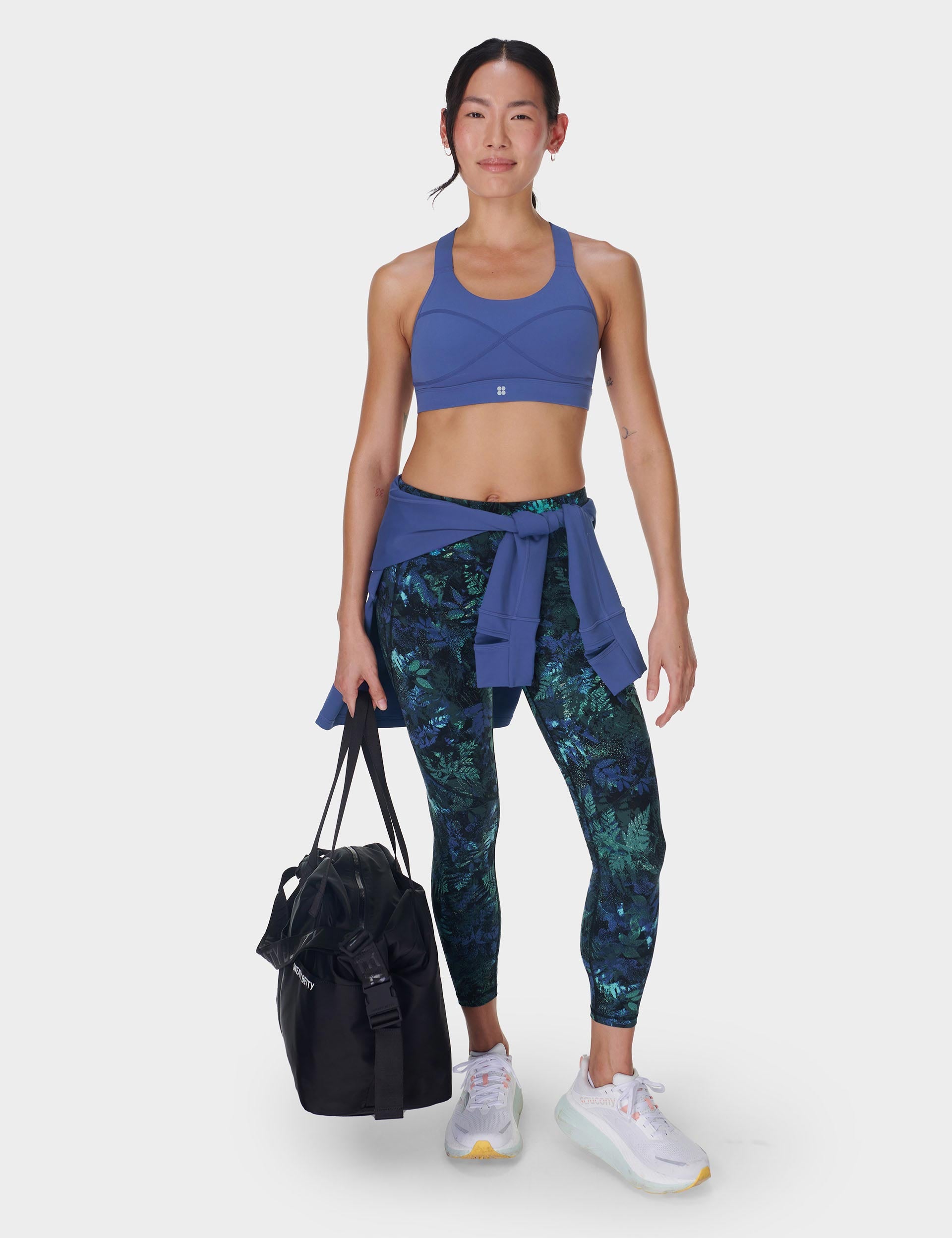 Power 7/8 Gym Leggings - Green Forest Print - High Waist Workout Yoga Pants for Women - Perfect for Running, Fitness & Lounge Wear