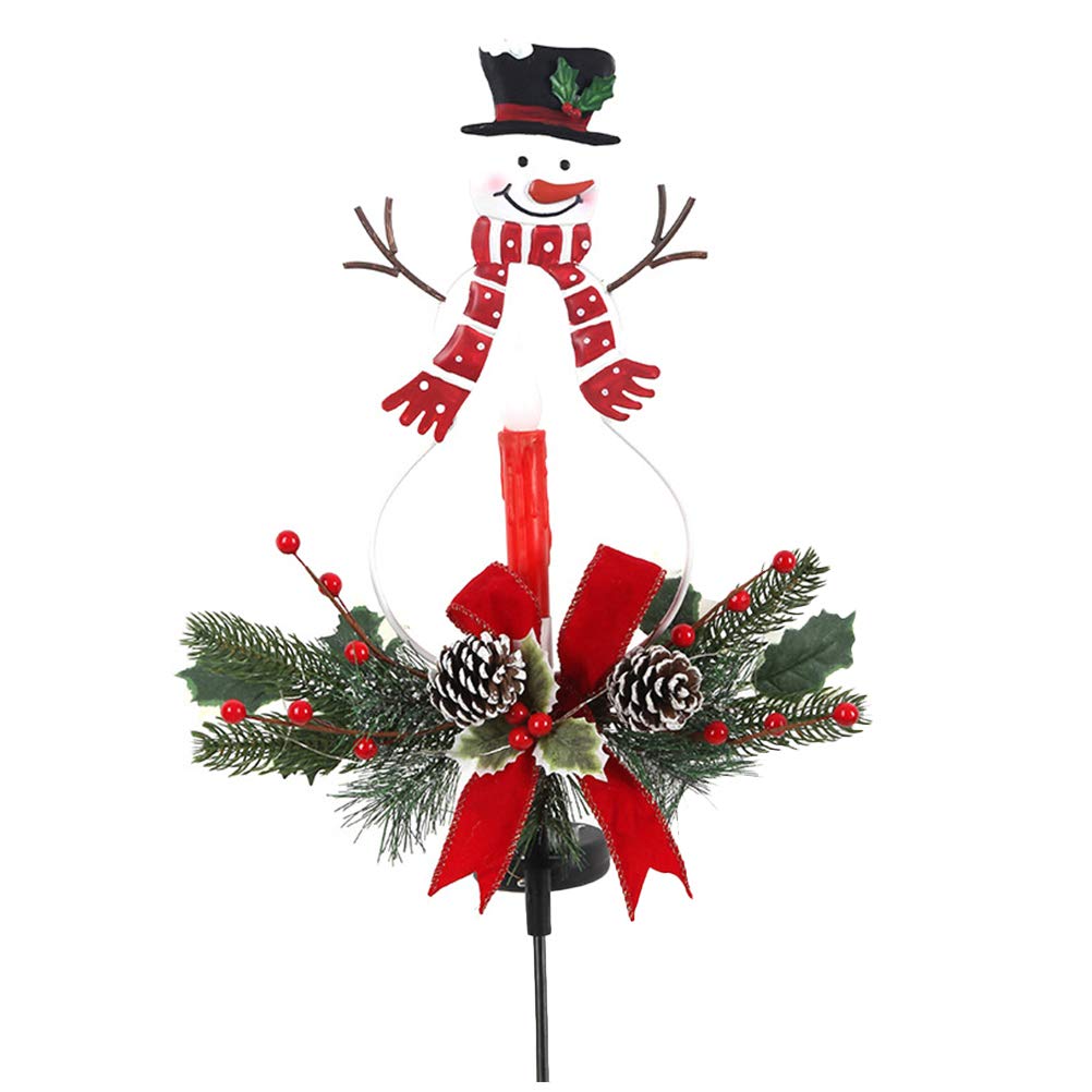 Cabilock Solar Powered LED Snowman Lawn Light - Colorful Gradient Christmas Garden Decoration for Outdoor Holiday Decor & Yard Party Lighting