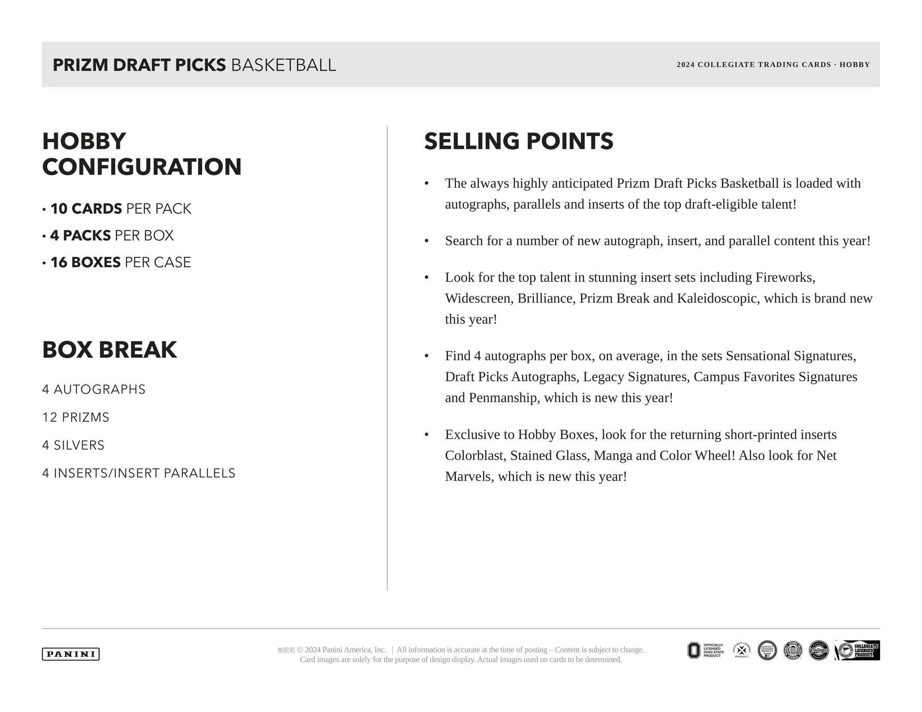 2024-2025 Panini Prizm Draft Picks Basketball Hobby Box - Collectible Trading Cards for NBA Fans & Sports Memorabilia Enthusiasts