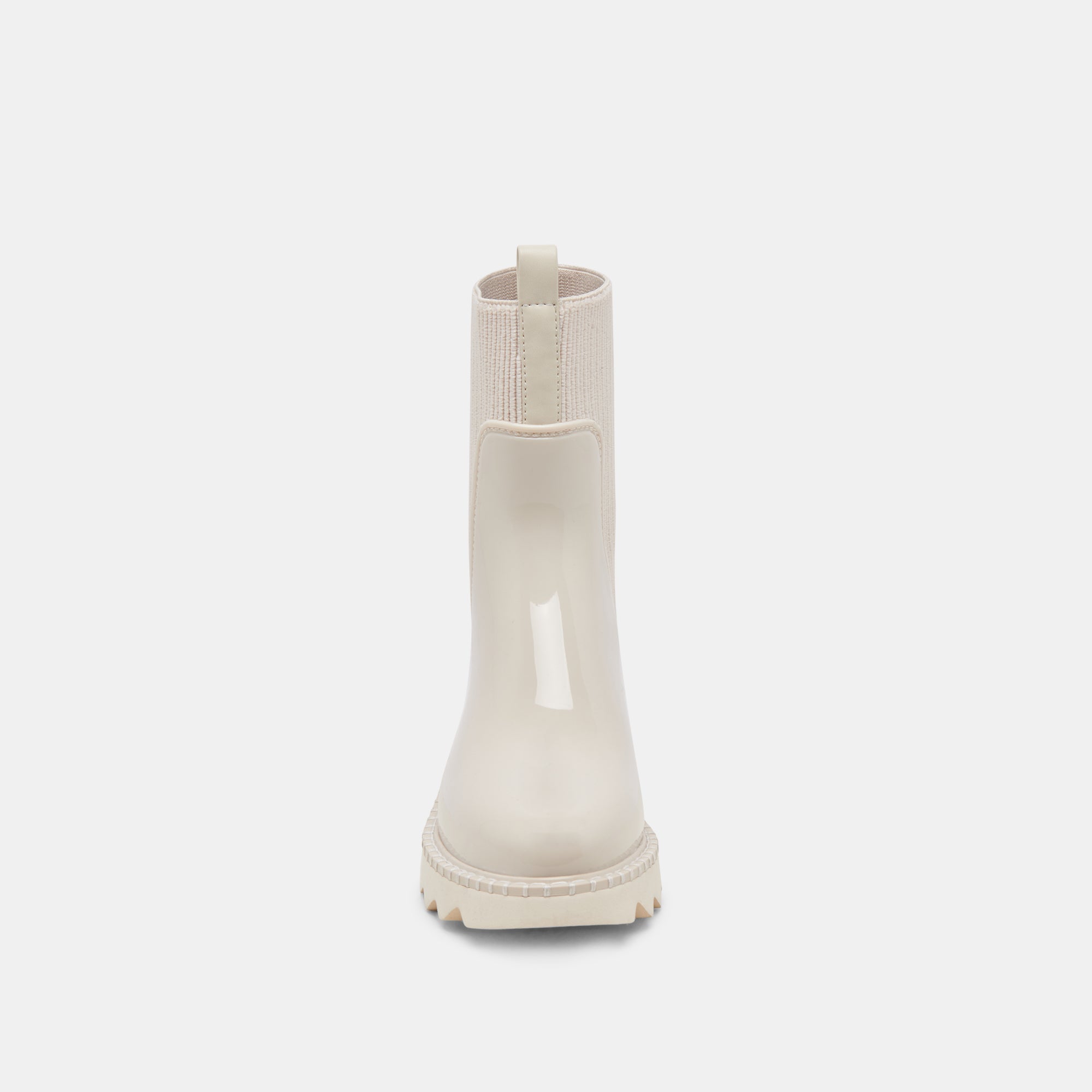 TROPIC H2O Women's Waterproof Rain Boots - Ivory Patent Leather Chelsea Style - Perfect for Gardening, Walking Dogs & Outdoor Activities