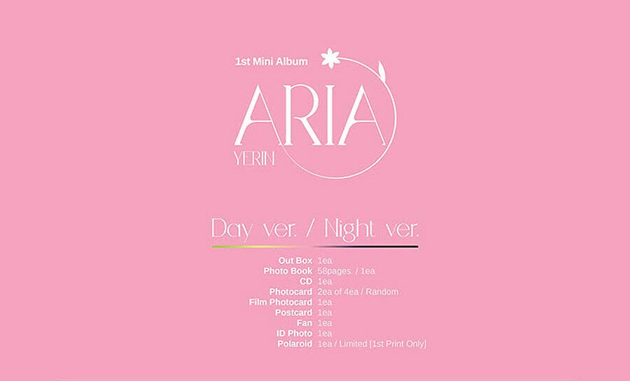 GFRIEND YERIN ARIA 1st Mini Album DAY Version - K-POP CD with Photo Book, Photo Cards, Postcard & Collectibles | Perfect for K-POP Fans, Album Collectors and Gift Giving