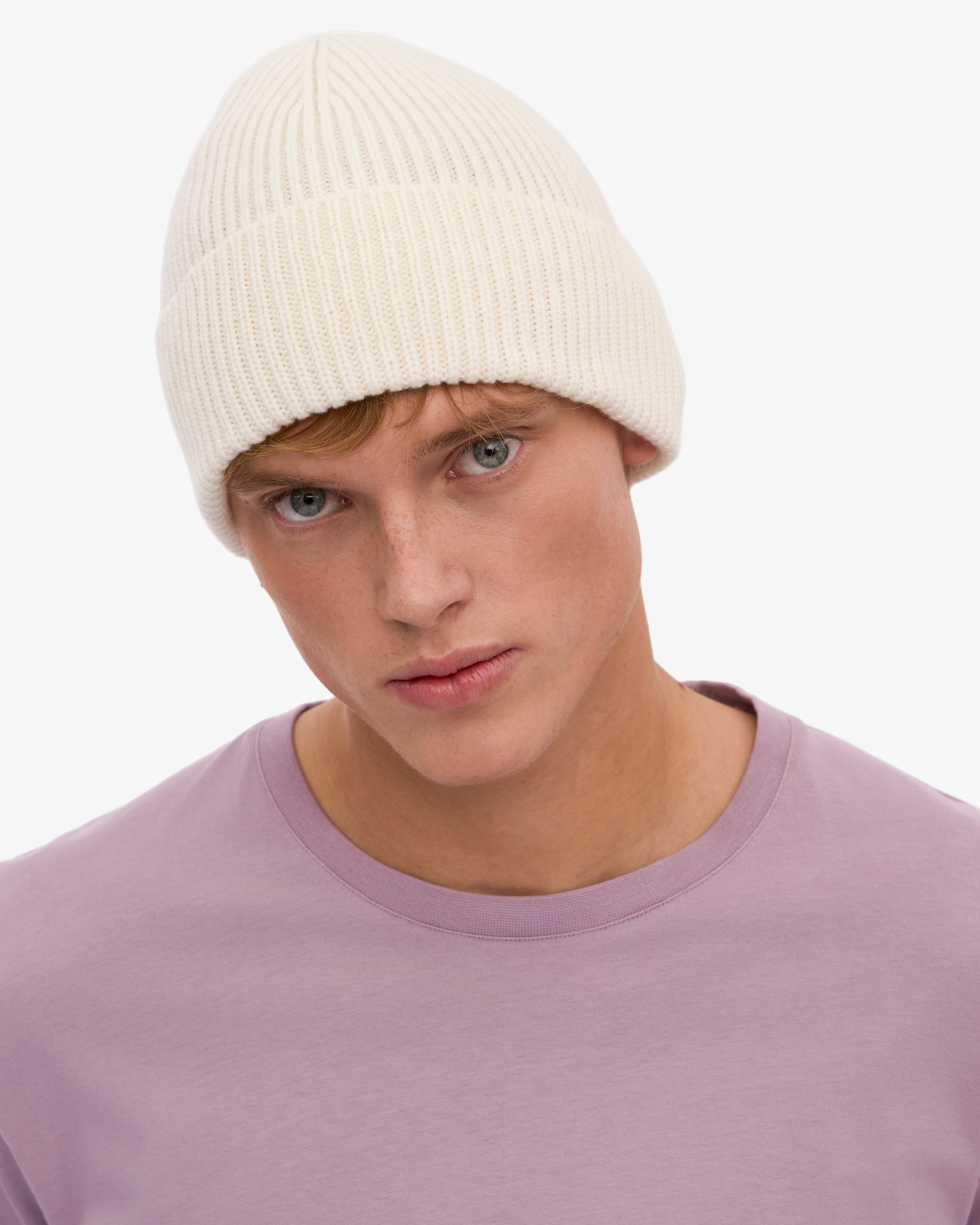 Premium Merino Wool Beanie Hat for Men & Women - Soft & Warm Winter Beanie in Optical White - Perfect for Skiing, Hiking & Outdoor Activities