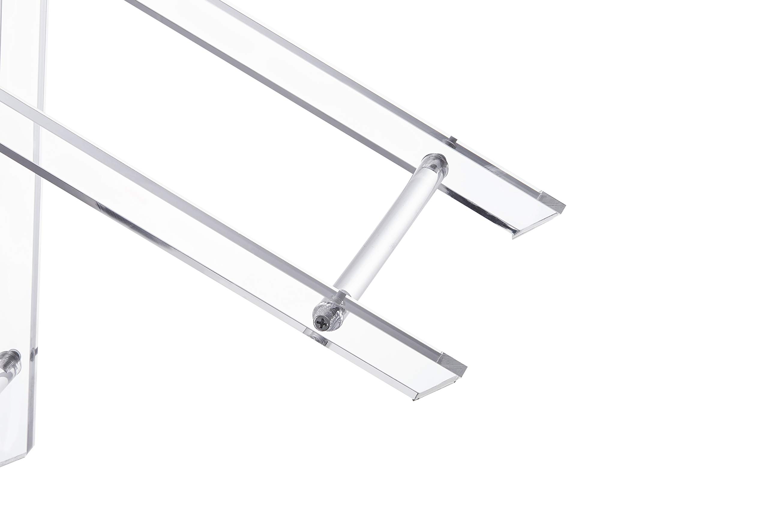 LIKENOW Acrylic Folding Tray Table - Modern Clear Side End Table 19x13 Inches, 23 Inches High - Perfect for Living Room, Bedroom, Office & Small Spaces