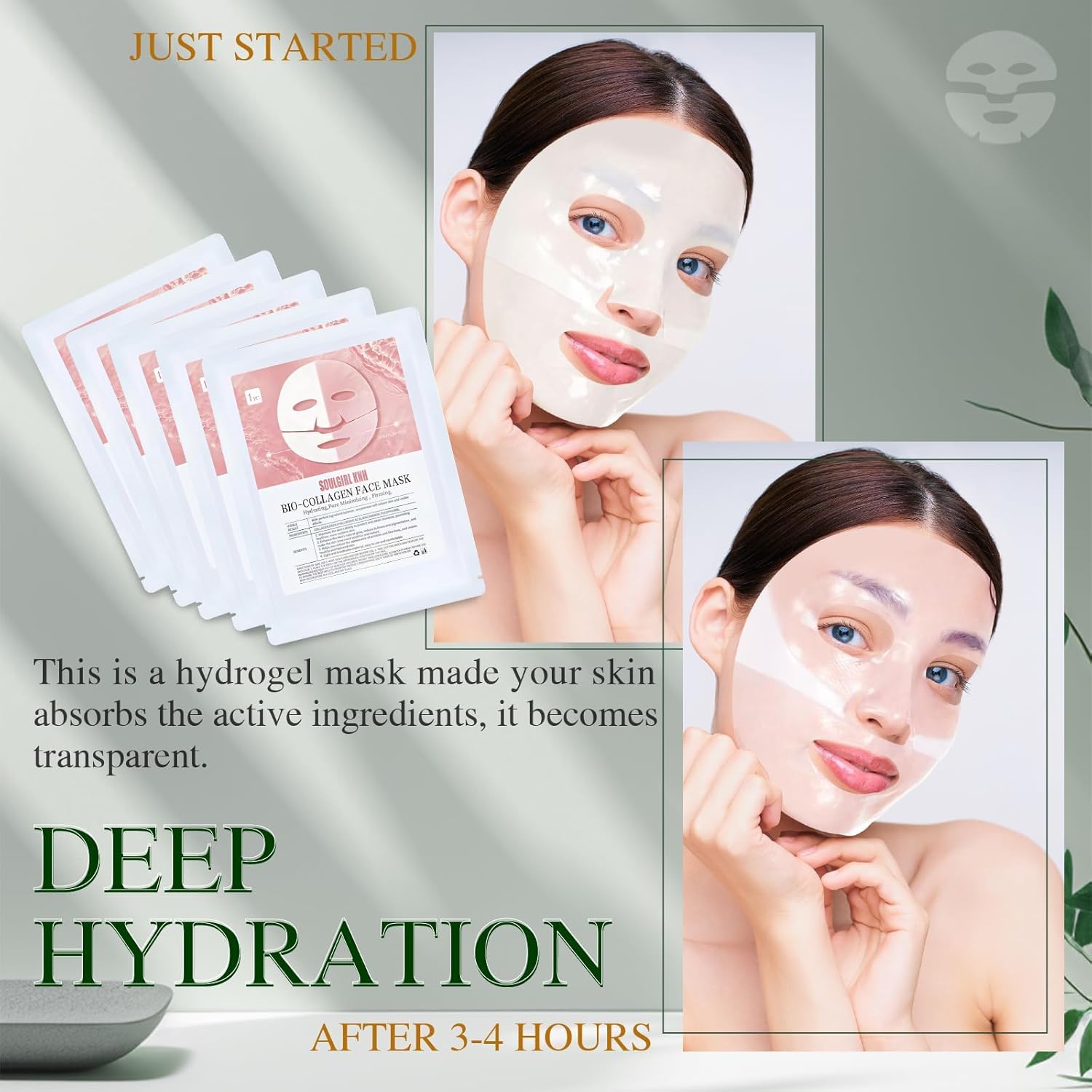 KITESY Bio Collagen Face Mask - Korean Deep Hydrating Firming Overnight Hydrogel Mask with Pure Collagen for Moisture, Elasticity & Wrinkle Reduction (1 Piece) | Perfect for Nighttime Skincare & Spa Treatments