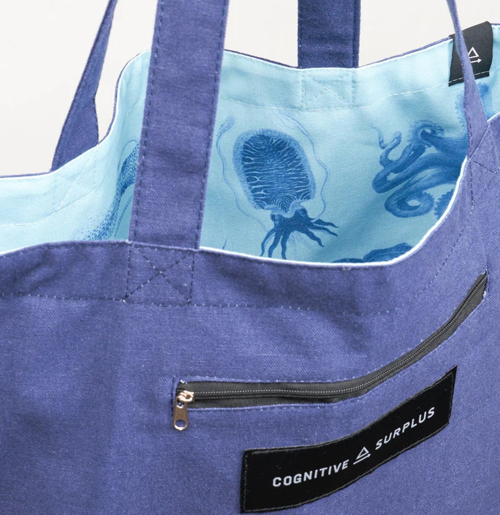 Beware the Kraken Canvas Shoulder Tote Bag - Durable & Stylish Beach Tote for Women - Perfect for Travel, Shopping & Daily Use
