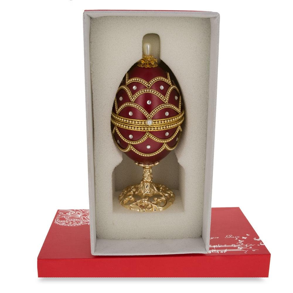 BestPysanky Real Eggshell Royal Inspired Musical Easter Egg - 5.4 Inches Hand-Painted Ukrainian Decor for Easter Celebrations, Home Decor & Gift Giving