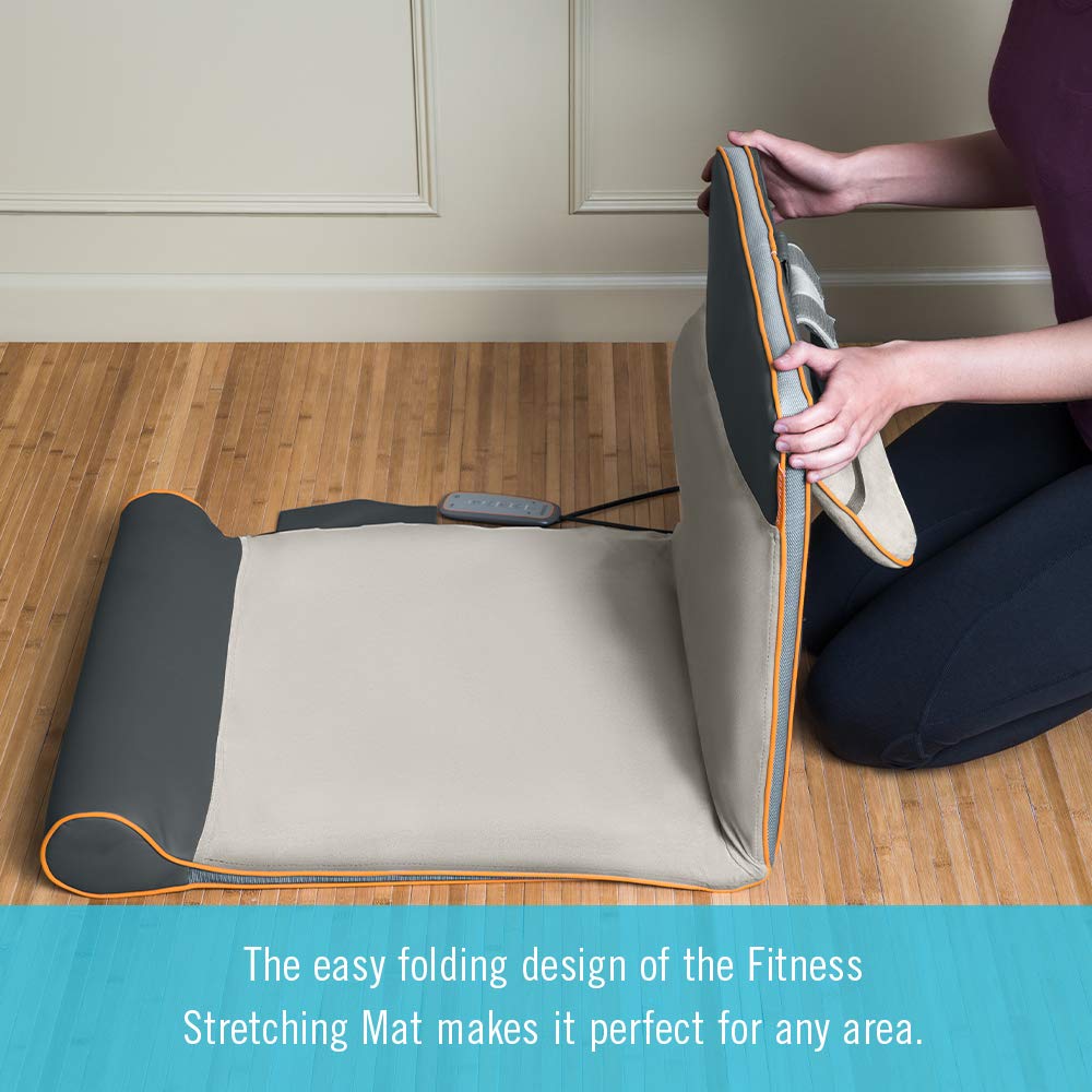 Homedics Silver Yoga Mat with Air Compression & 3 Intensity Levels - Premium Back & Lumbar Support for Stretching, Fitness & Home Workouts - Ideal for Yoga, Pilates & Physical Therapy Recovery
