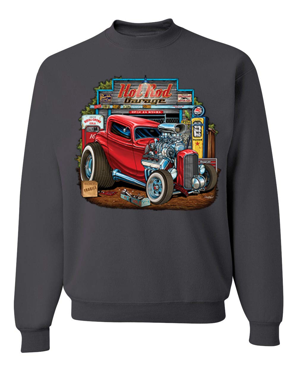 Vintage Hot Rod Graphic Sweatshirt - Wild Bobby Retro Garage Cars & Trucks Unisex Crewneck Pullover | Casual Wear, Street Style, Car Enthusiast Gift
