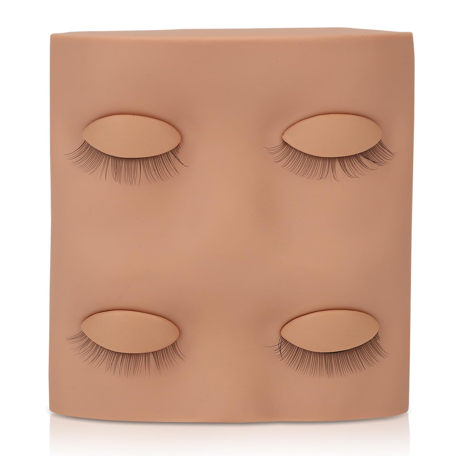 Agatige Eyelash Extension Mannequin Head for Beginners - Removable Eyelids Silicone Makeup Practice Face with Lash Kit - Perfect for Eyelash Training, Makeup School & Salon Practice (Complexion)