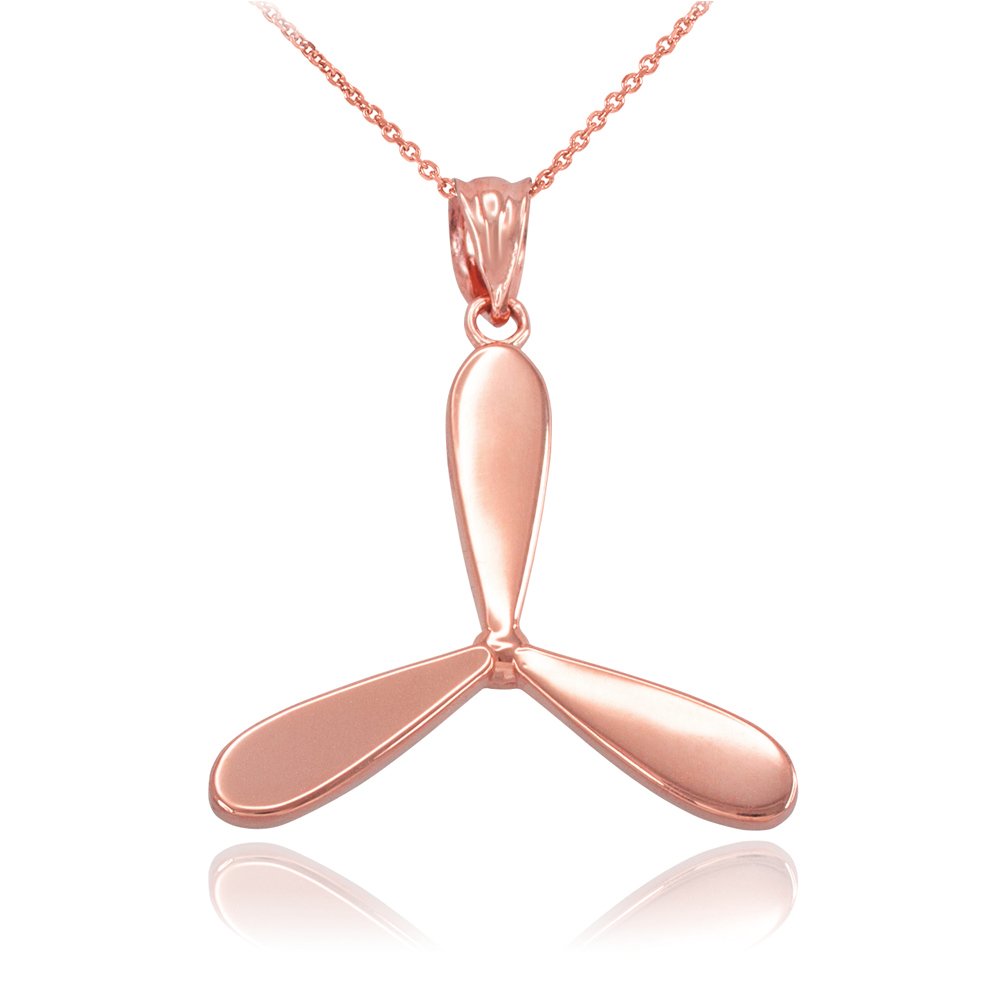 14K Rose Gold Airplane Propeller Pendant Necklace for Women - Vintage Aviation Jewelry Gift for Pilots & Travel Lovers - Perfect for Daily Wear, Special Occasions & Travel Adventures
