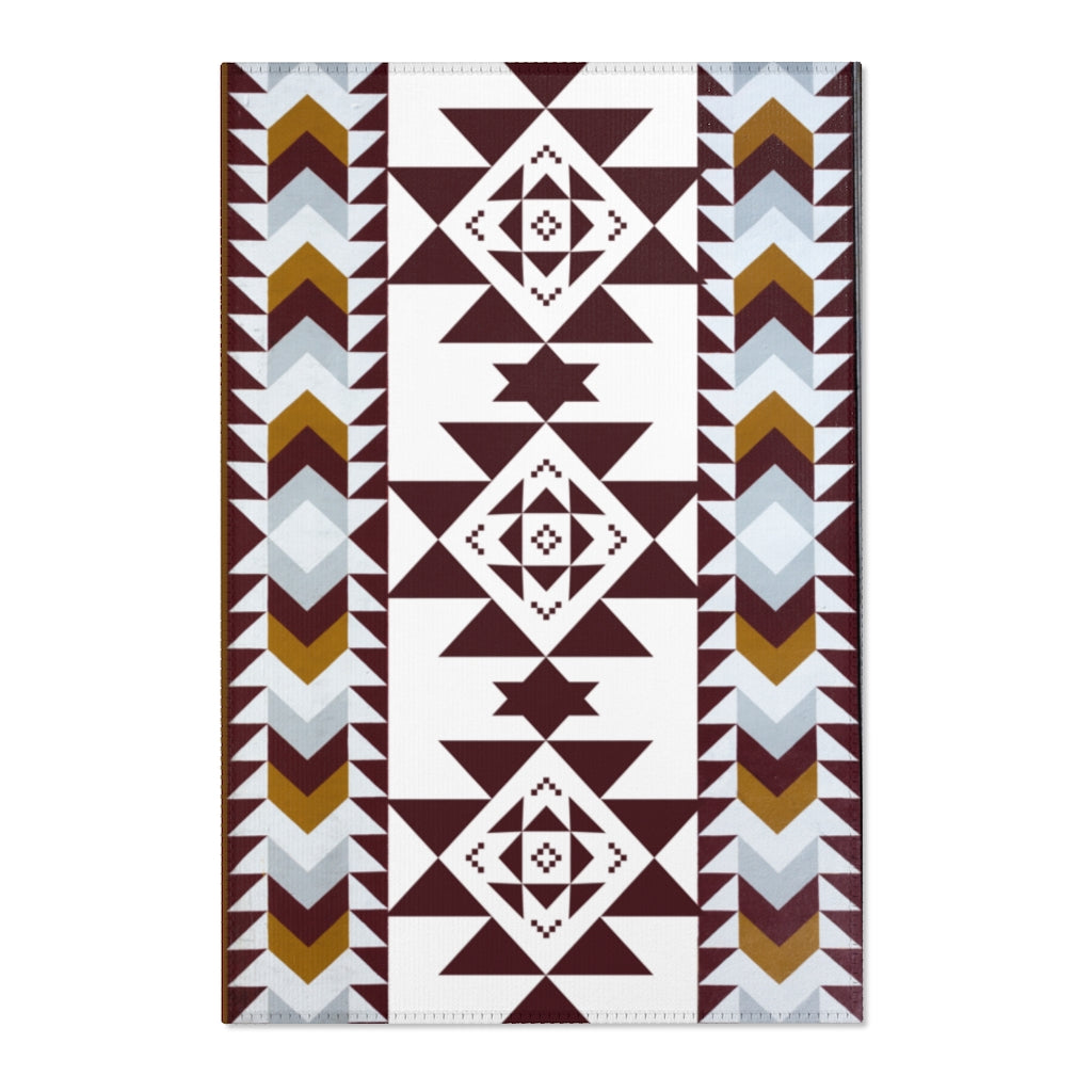 Southwest Print Area Rugs - Handwoven Cabin Decor for Living Room, Bedroom & Office - Boho Chic Home Accessories