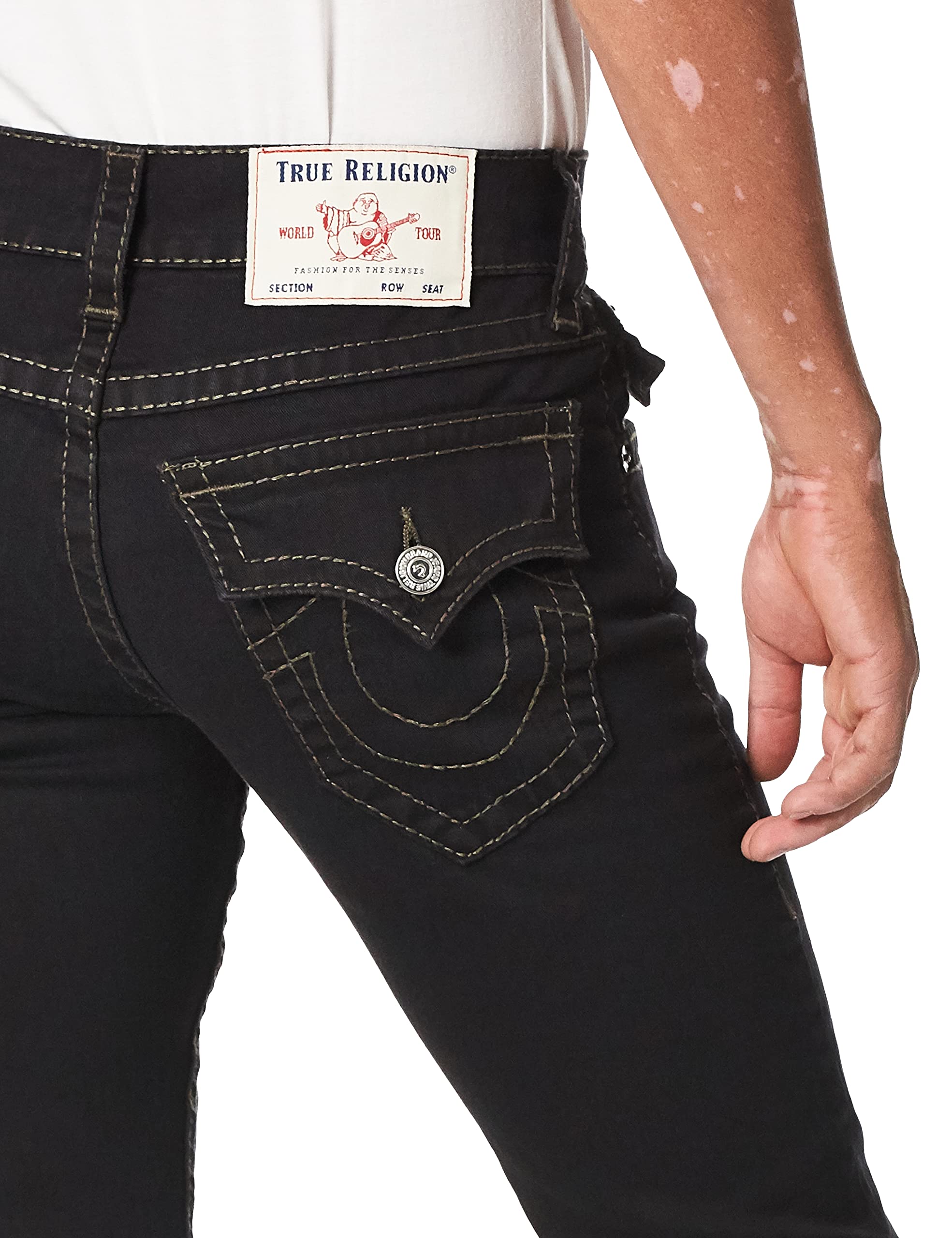 True Religion Men's Ricky Big T Straight Leg Jean with Back Flap Pockets - Premium Denim Pants for Casual & Streetwear Style | Perfect for Everyday Wear, Night Out & Urban Fashion