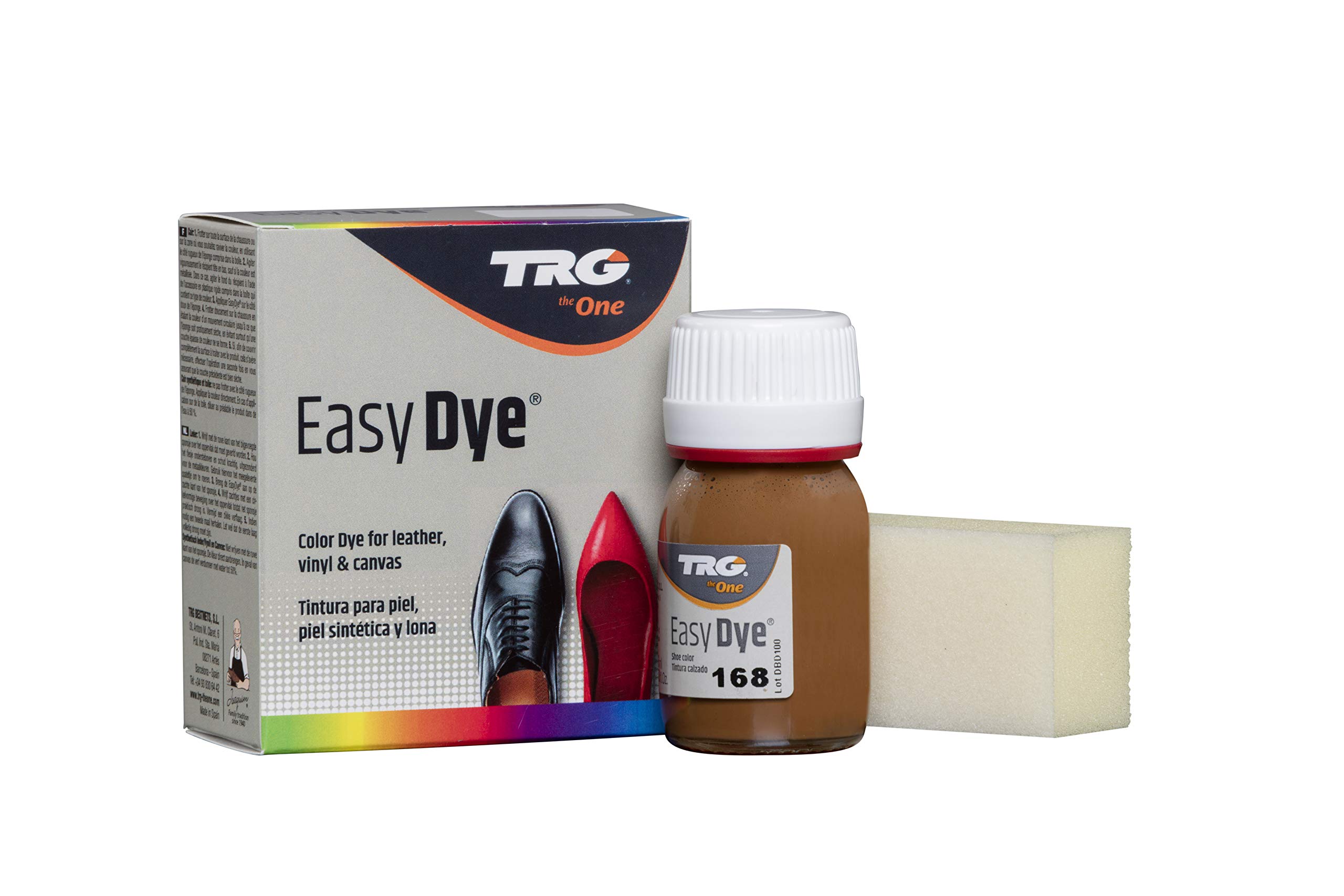TRG Easy Dye for Leather & Canvas Shoes, Bags & Accessories (168 - Whiskey) | DIY Shoe Coloring Kit for Sneakers, Purses & More | Perfect for Restoring & Customizing Footwear