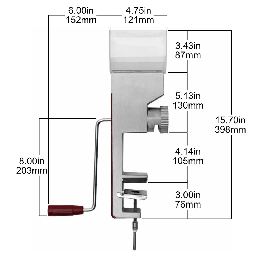 Premium Stainless Steel Grain Mill for Wheat Flour Grinding - Heavy Duty Metal Burr Grinder for Home Baking | Perfect for Bread, Pastry & Healthy Whole Grain Cooking