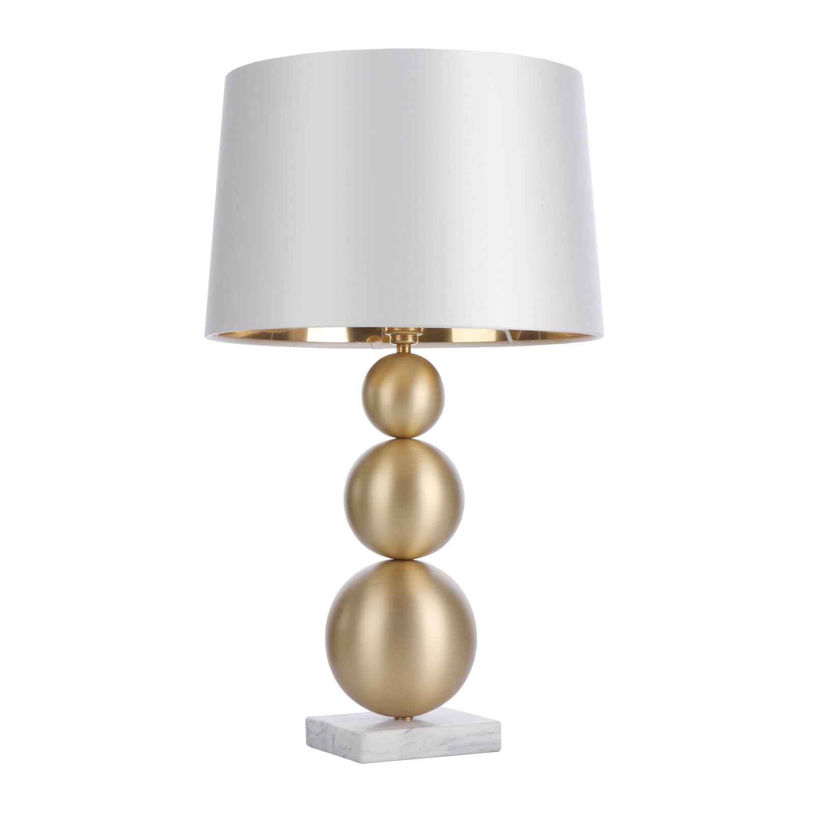 Athena Table Lamp - Butter Brass Finish with Marble Base, E27 Socket (Base Only) - Perfect for Living Room, Bedroom, and Office Decor