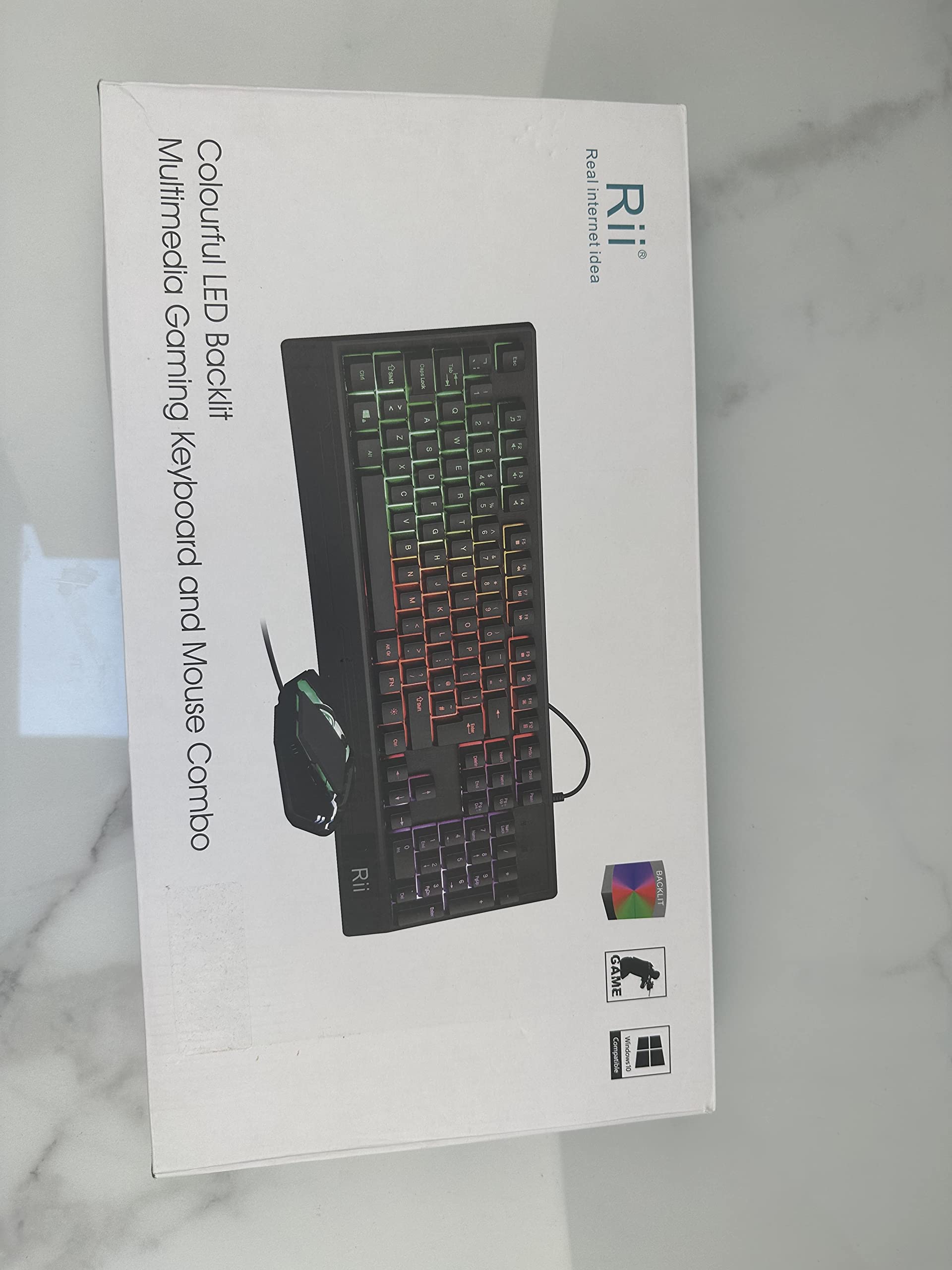 Rii RGB Backlit Gaming Keyboard and Mouse Combo for PC, PS4, Xbox - UK Layout | Perfect for Gaming, Office Work & Home Computer Use