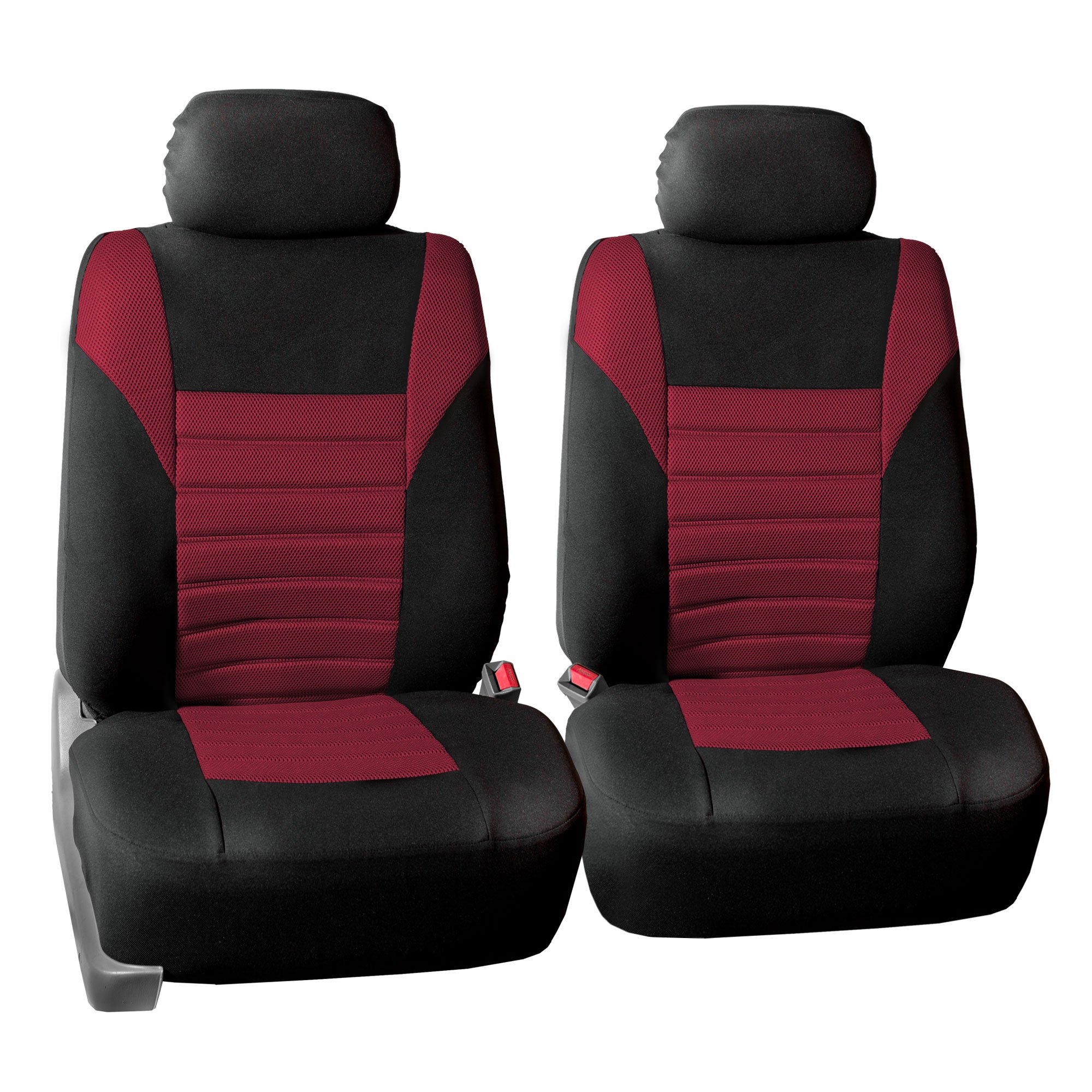 TLH 3D Air Mesh Car Seat Covers - Front Seats, Burgundy | Universal Fit for Cars, Trucks & SUVs | Airbag Safe & Breathable