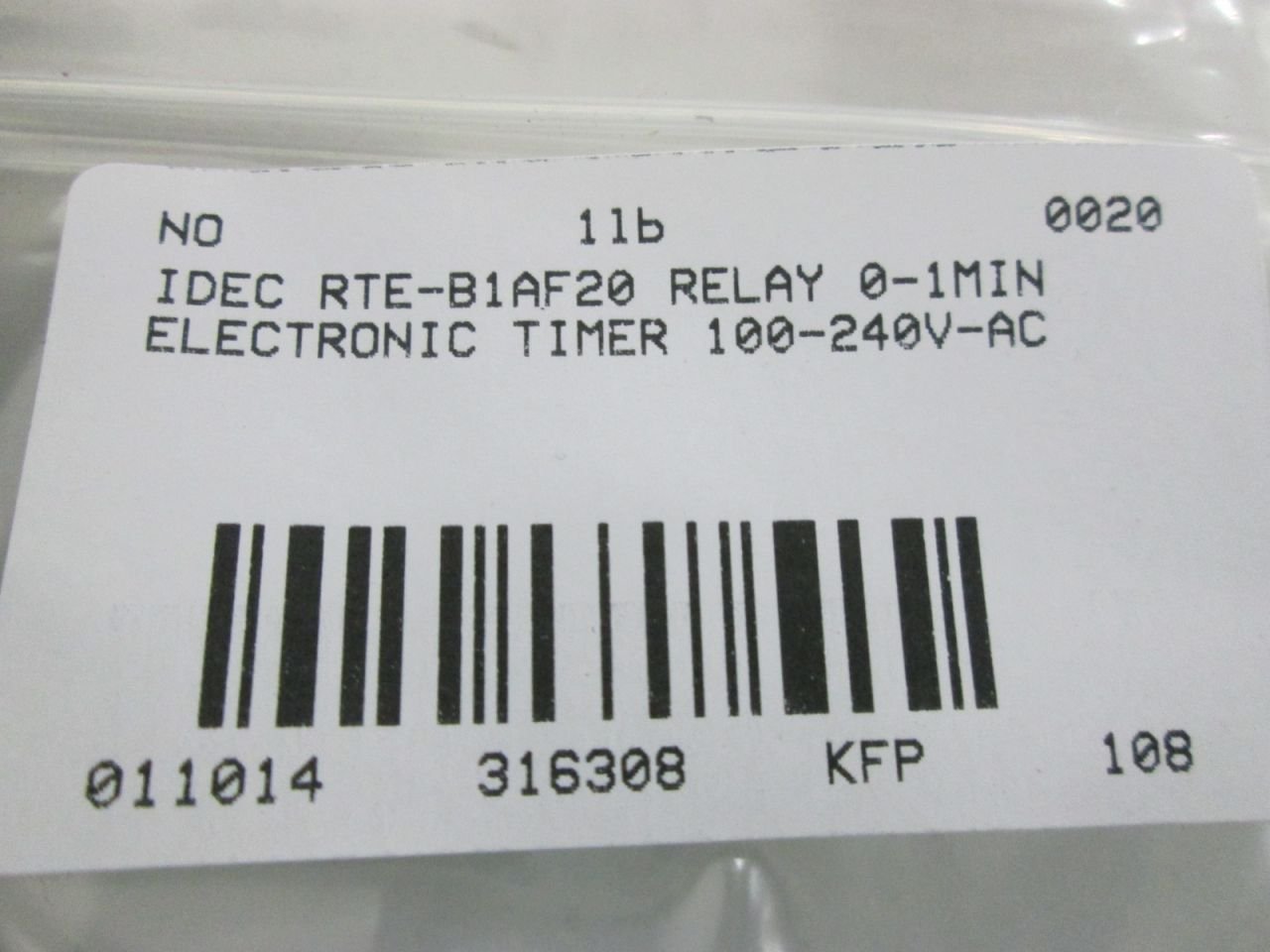 IDEC RTE-B1AF20 Relay Timer 0-1 Minute Adjustable Delay 100-240V AC - Industrial Automation & Control Systems | Perfect for HVAC, Machinery & Electrical Panels