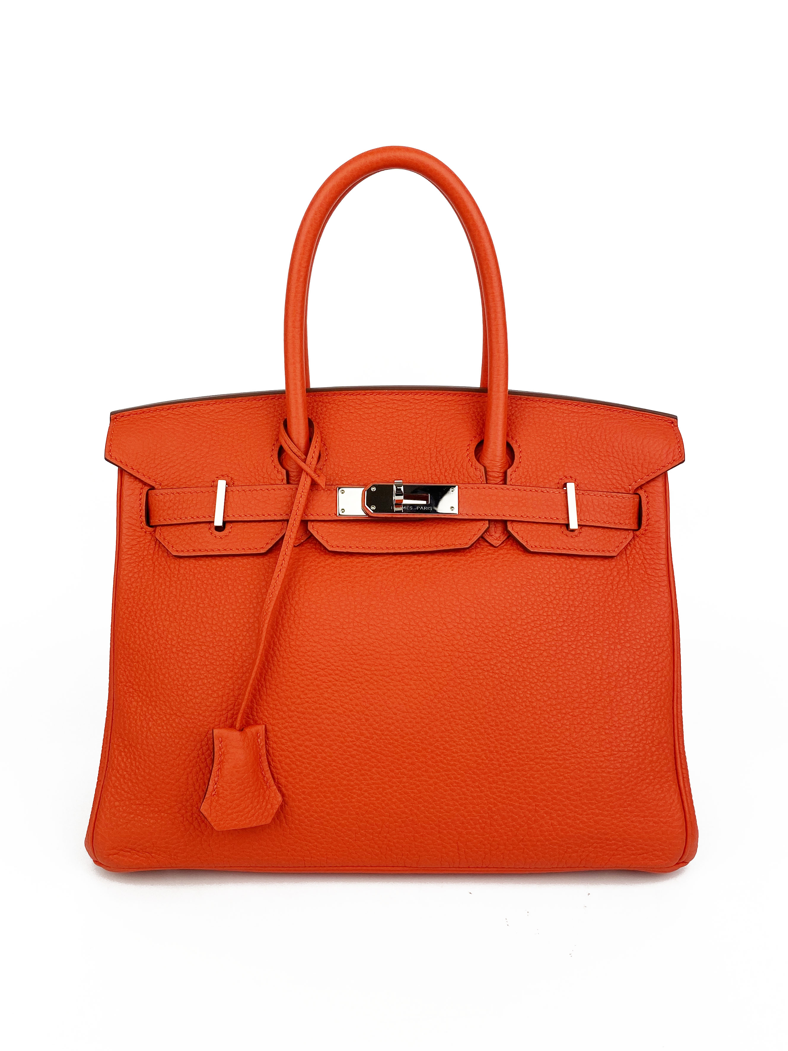 Hermes 30cm Birkin Bag in Vibrant Orange Poppy 8V - Luxury Designer Handbag for Women, Perfect for Work, Travel & Special Occasions