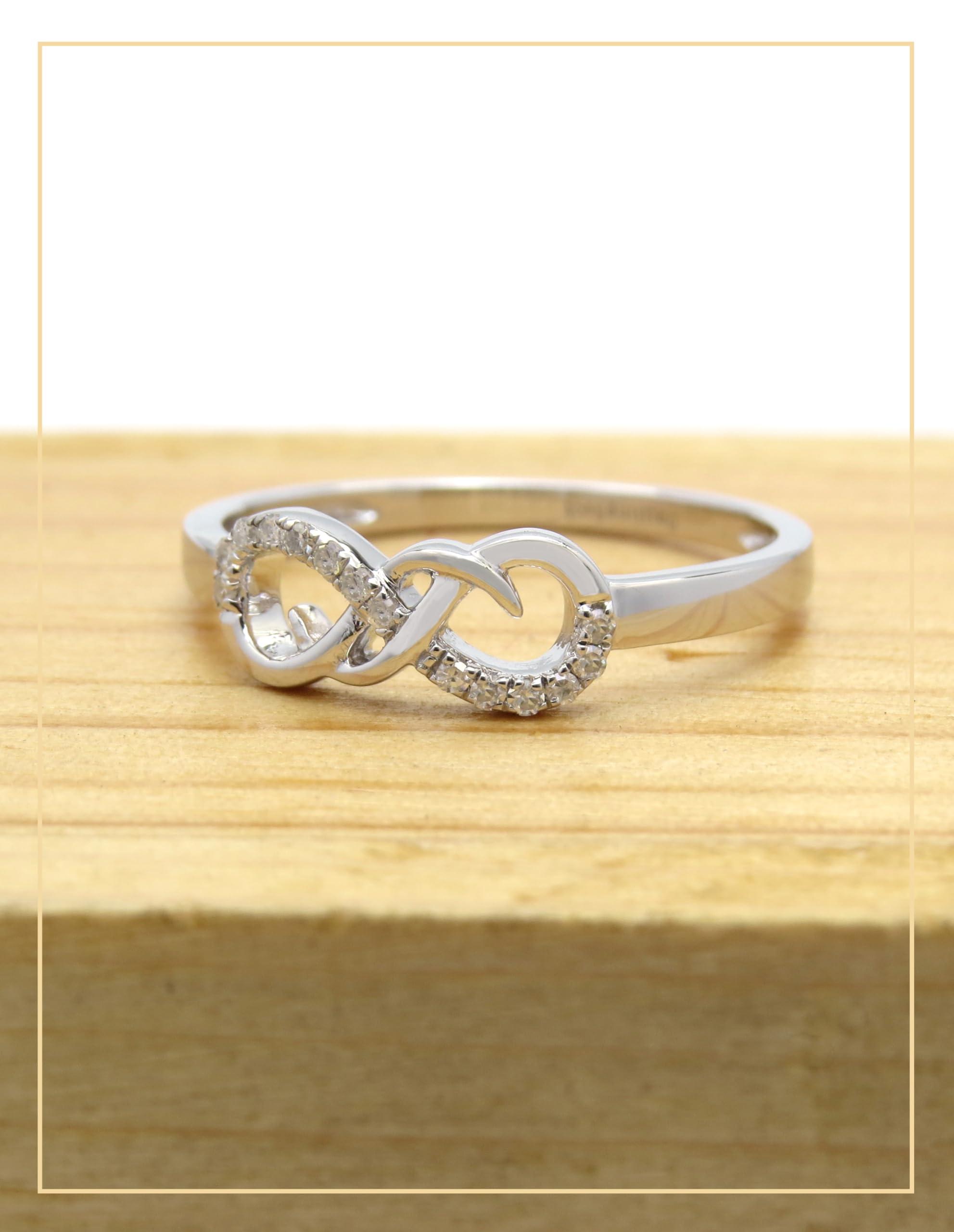 Dazzlingrock 10K Solid Gold Round White Diamond Infinity Engagement Promise Ring for Women - Perfect for Proposals, Anniversaries & Special Occasions