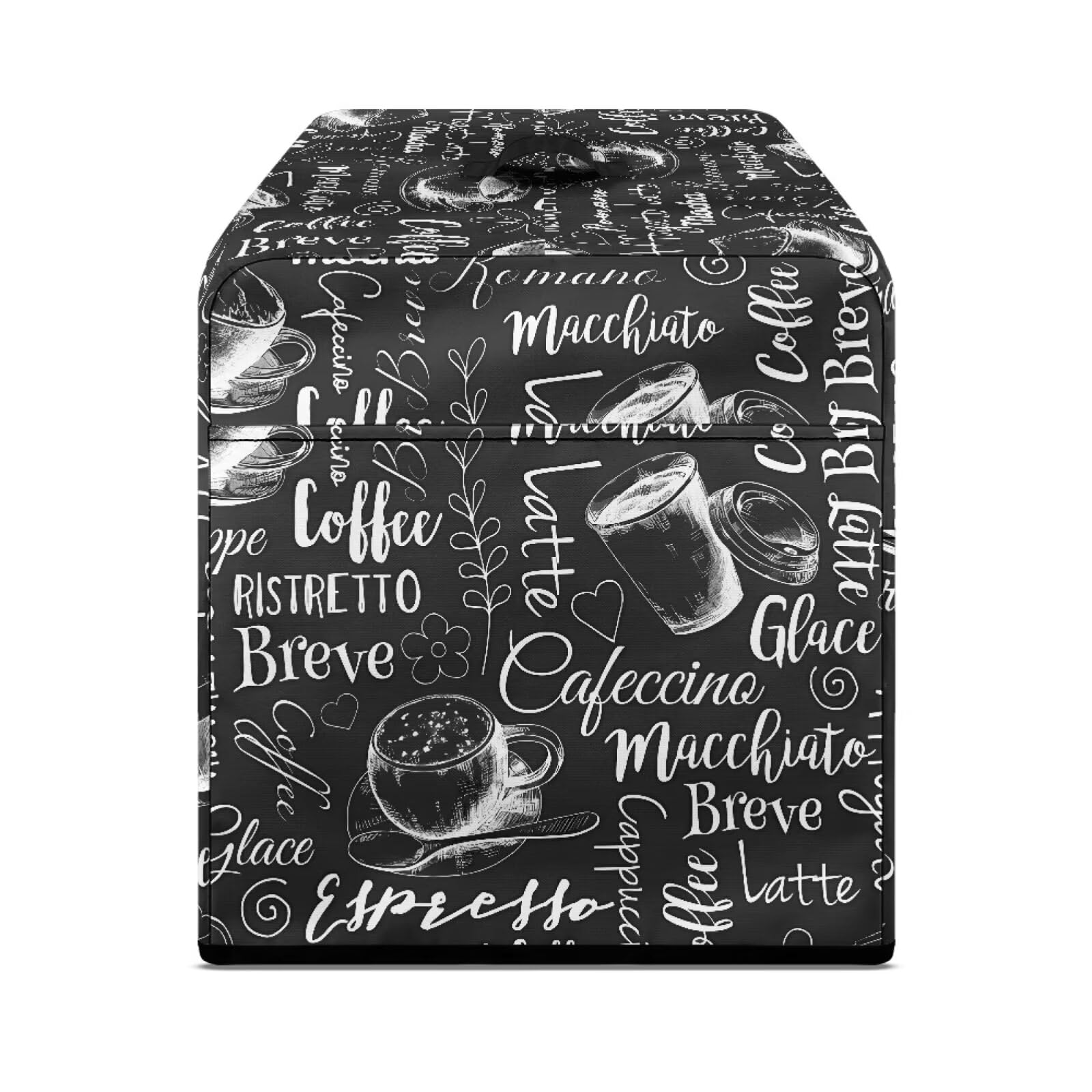 Premium Cocktail Maker Cube Dust Cover with Pockets - Machine Protector for Capsules & Accessories | Space-Saving Kitchen Organizer | Perfect for Home Bars, Parties & Coffee Stations (Coffee Black)