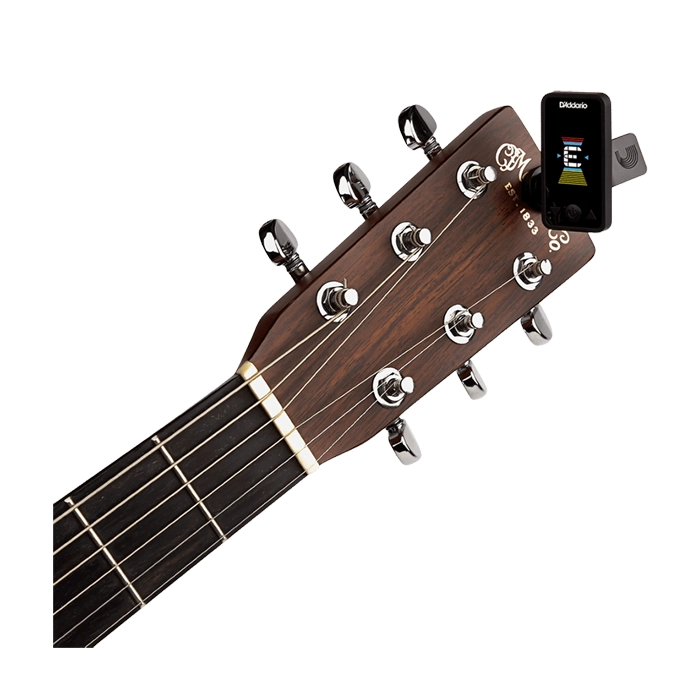 D'Addario Eclipse Rechargeable Clip-On Guitar Tuner - Black | Accurate Chromatic Tuner for Guitar, Bass & Violin | Perfect for Live Performances & Practice Sessions